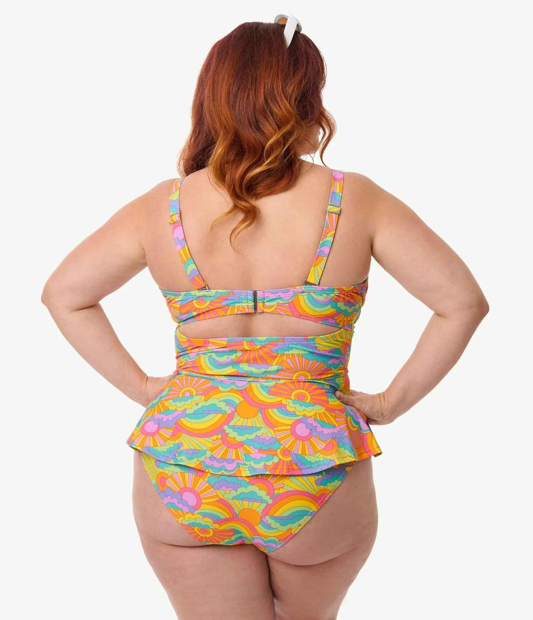Unique Vintage Plus Size Happy Groovy Rainbow Daphne Swim Bottom sold by Unique Vintage product image thumbnail 3