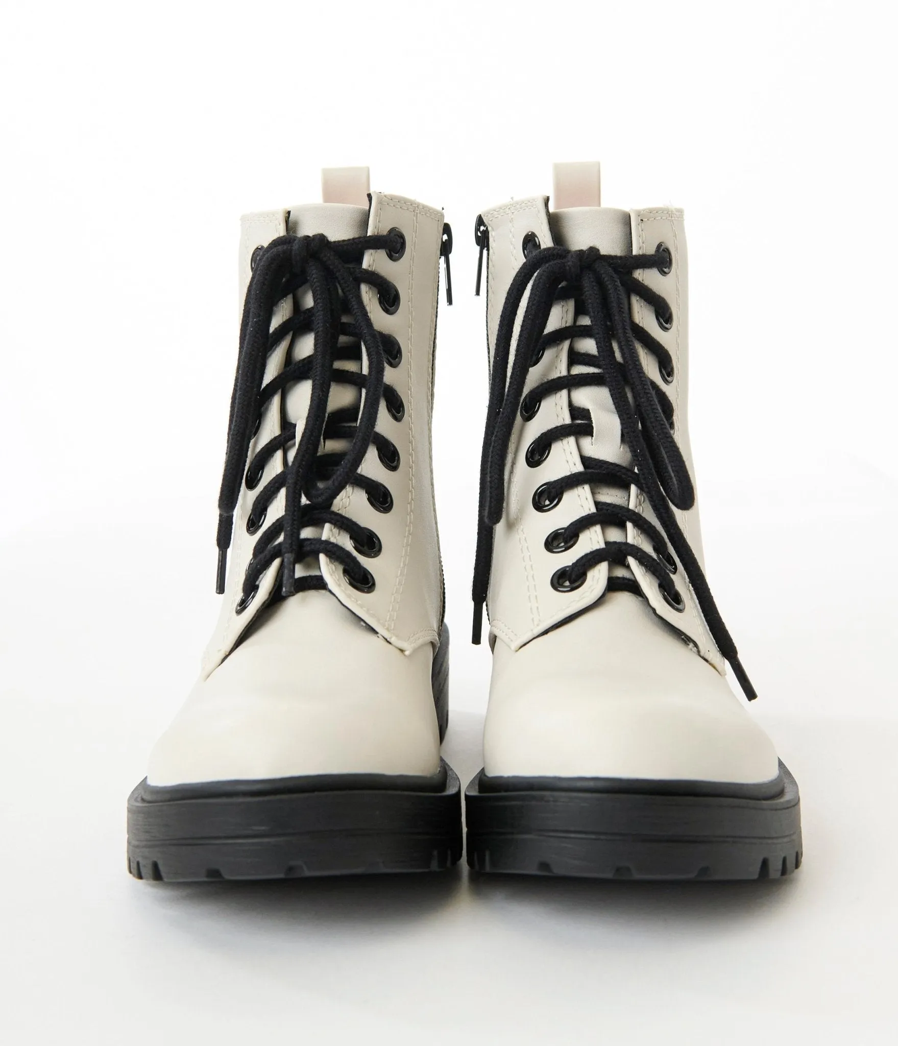 White & Black Leatherette Lace Up Boots sold by Unique Vintage product image thumbnail 5