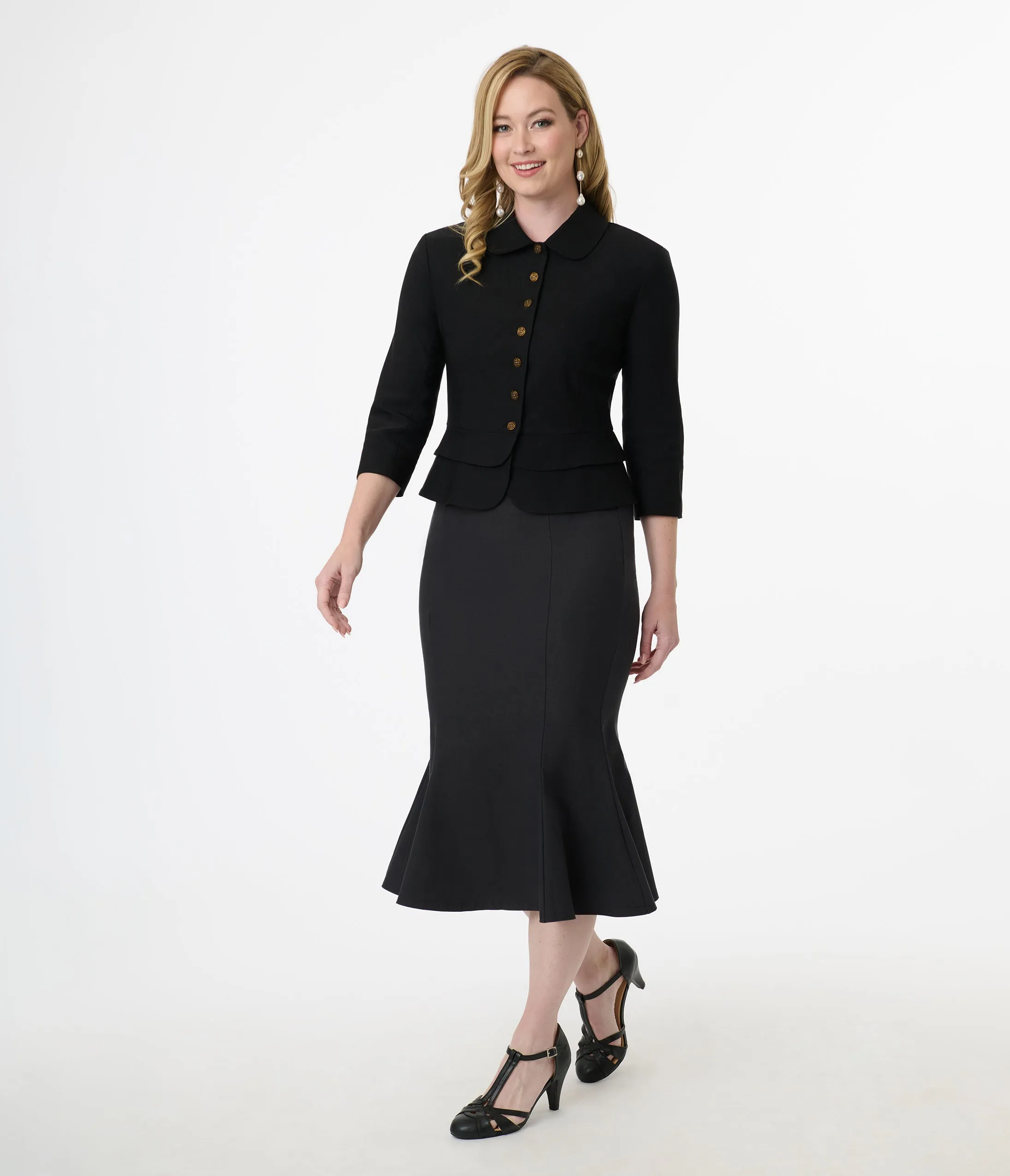 Unique Vintage Black Peplum Jacket sold by Unique Vintage product image thumbnail 3