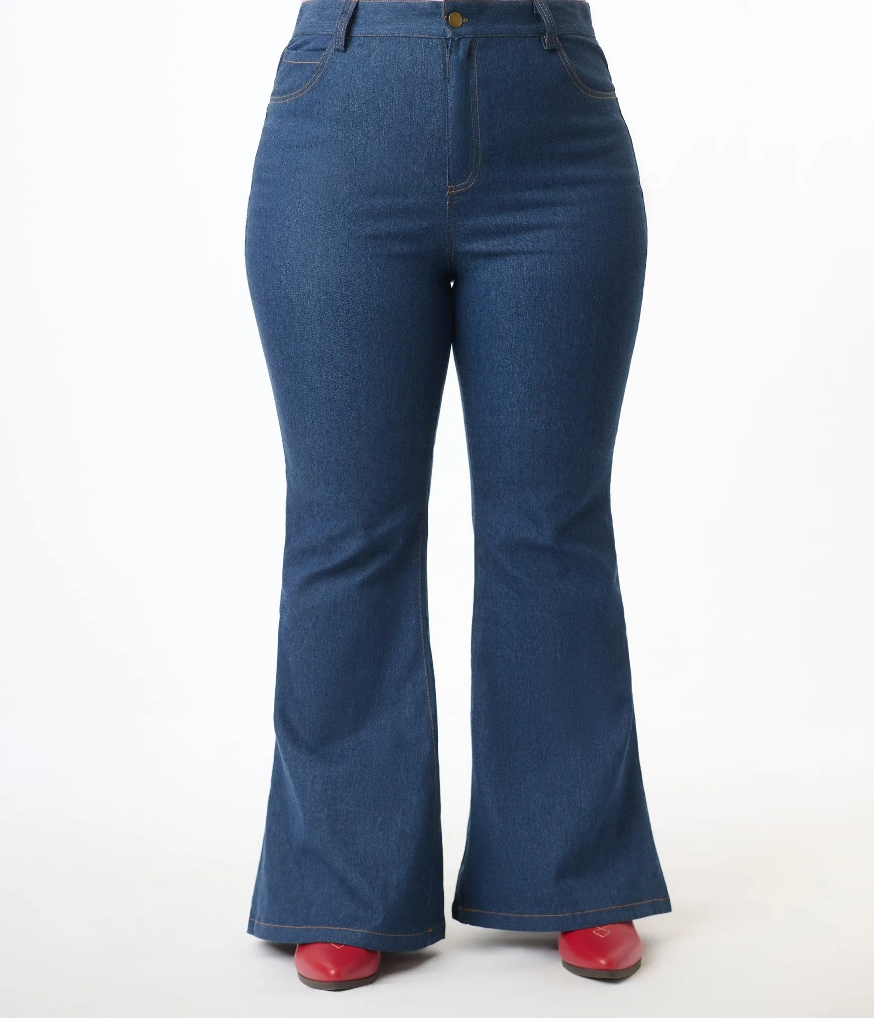 Unique Vintage Plus Size Blue Denim Western Embroidered Jeans sold by Unique Vintage product image thumbnail 3