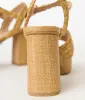 Raffia Teacup Platform Heels sold by Unique Vintage
