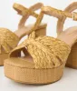 Raffia Teacup Platform Heels sold by Unique Vintage