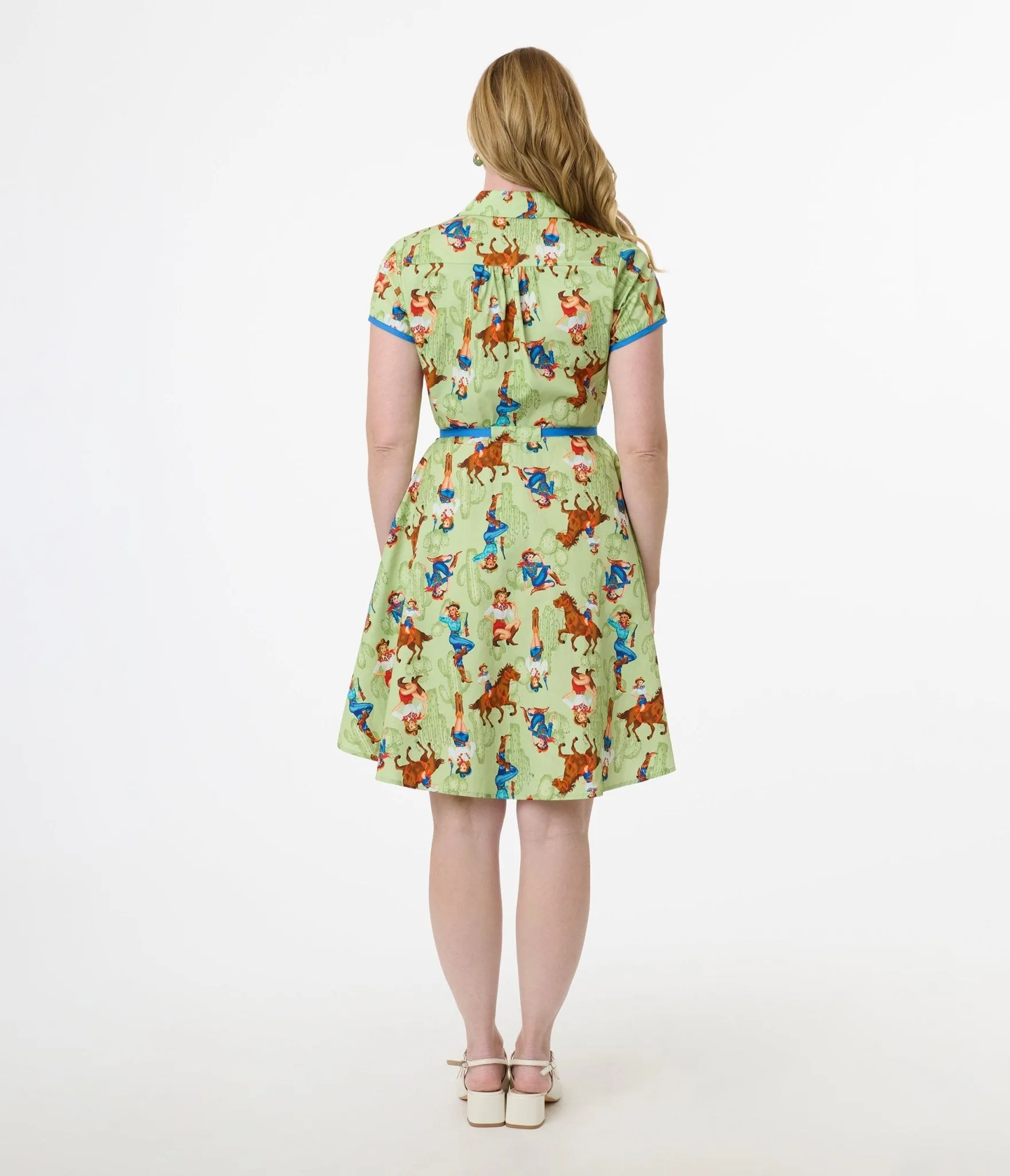 Smak Parlour Western Pin-Ups Cotton Fit & Flare Dress sold by Unique Vintage product image thumbnail 3