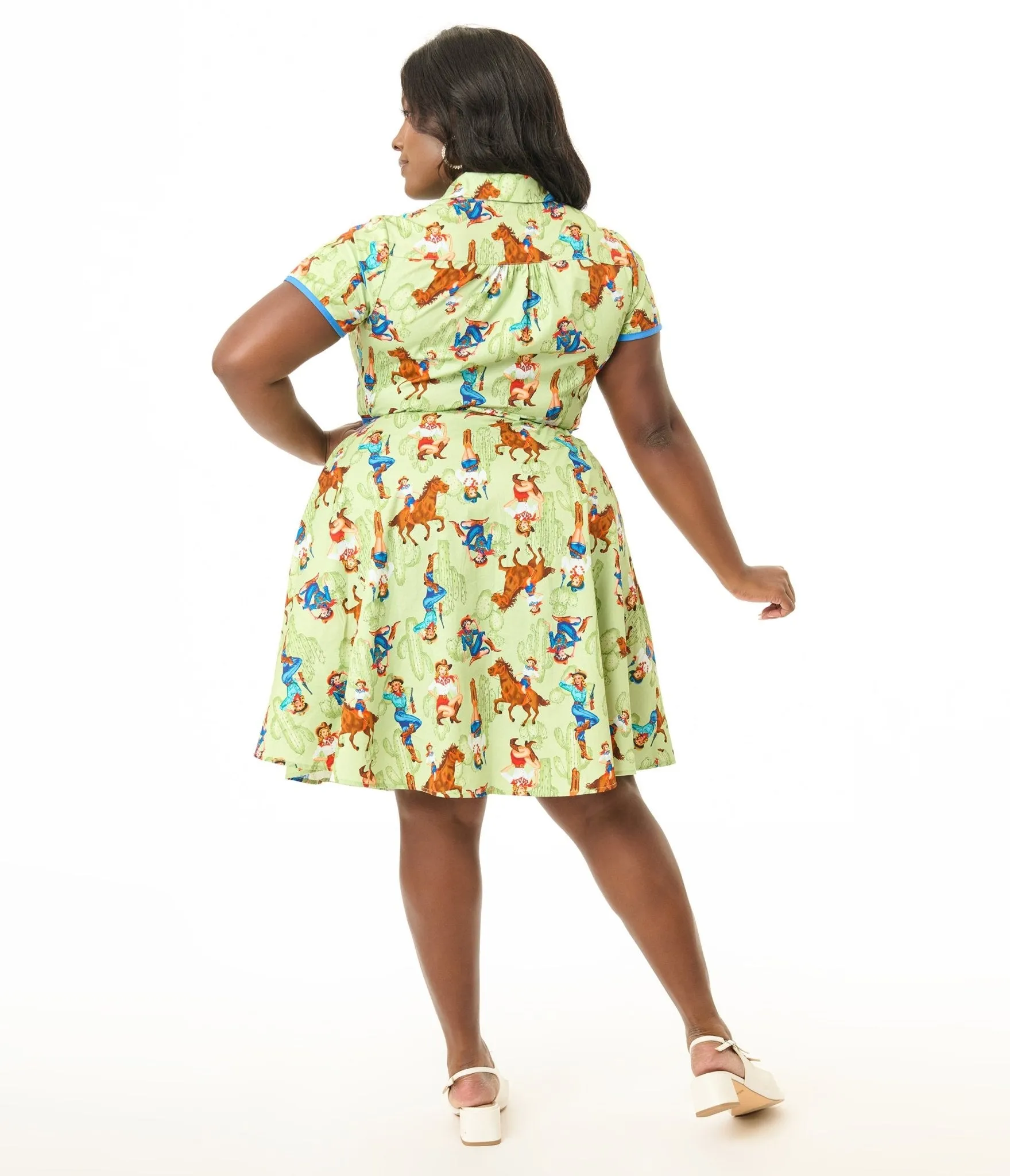 Unique Vintage Plus Size Western Pin-Ups Cotton Fit & Flare Dress sold by Unique Vintage product image thumbnail 2
