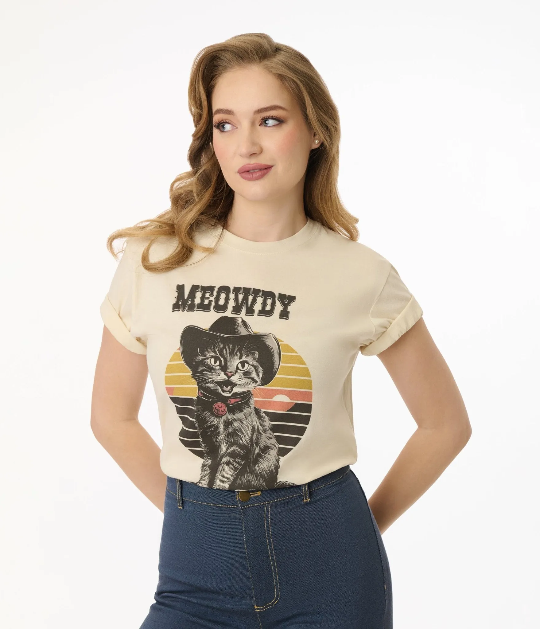 Unique Vintage 1960s Meowdy Cat Unisex Graphic Tee sold by Unique Vintage