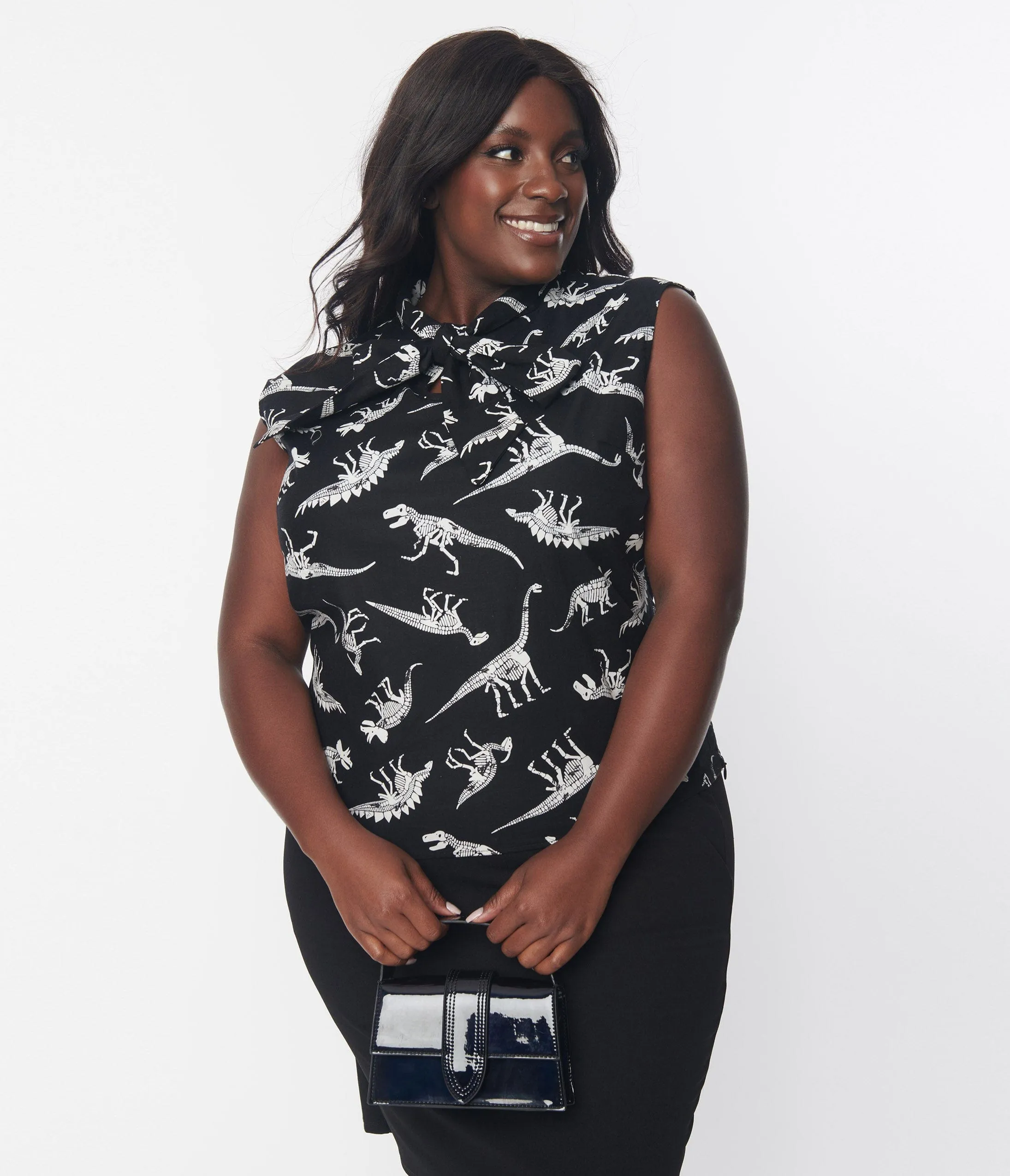 Retrolicious Black Glow in the Dark Fossils Bow Top sold by Unique Vintage product image thumbnail 3