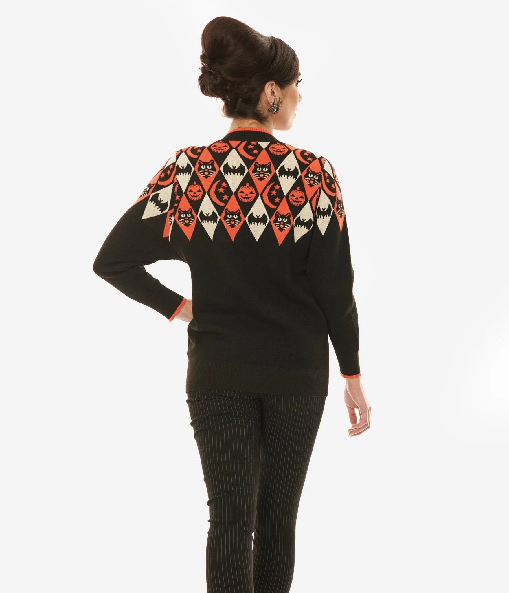 Unique Vintage Halloween Argyle Button Cardigan sold by Unique Vintage product image thumbnail 3