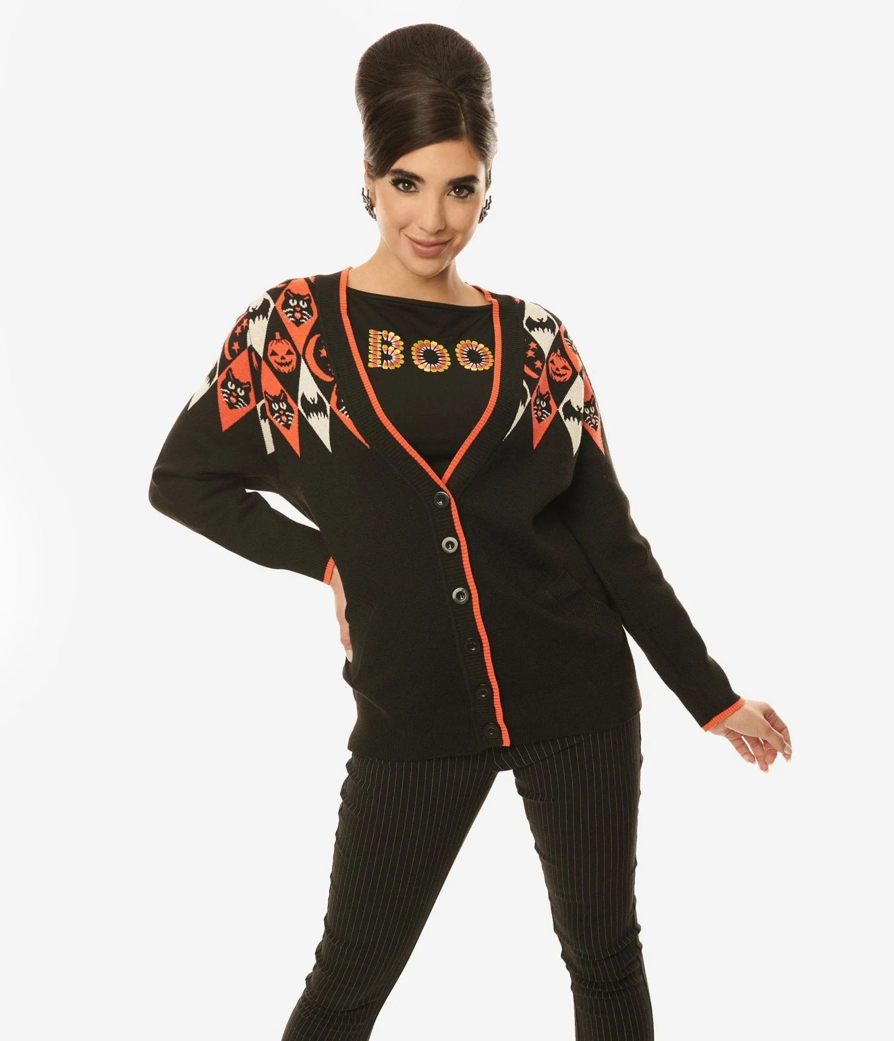 Unique Vintage Halloween Argyle Button Cardigan sold by Unique Vintage product image thumbnail 5