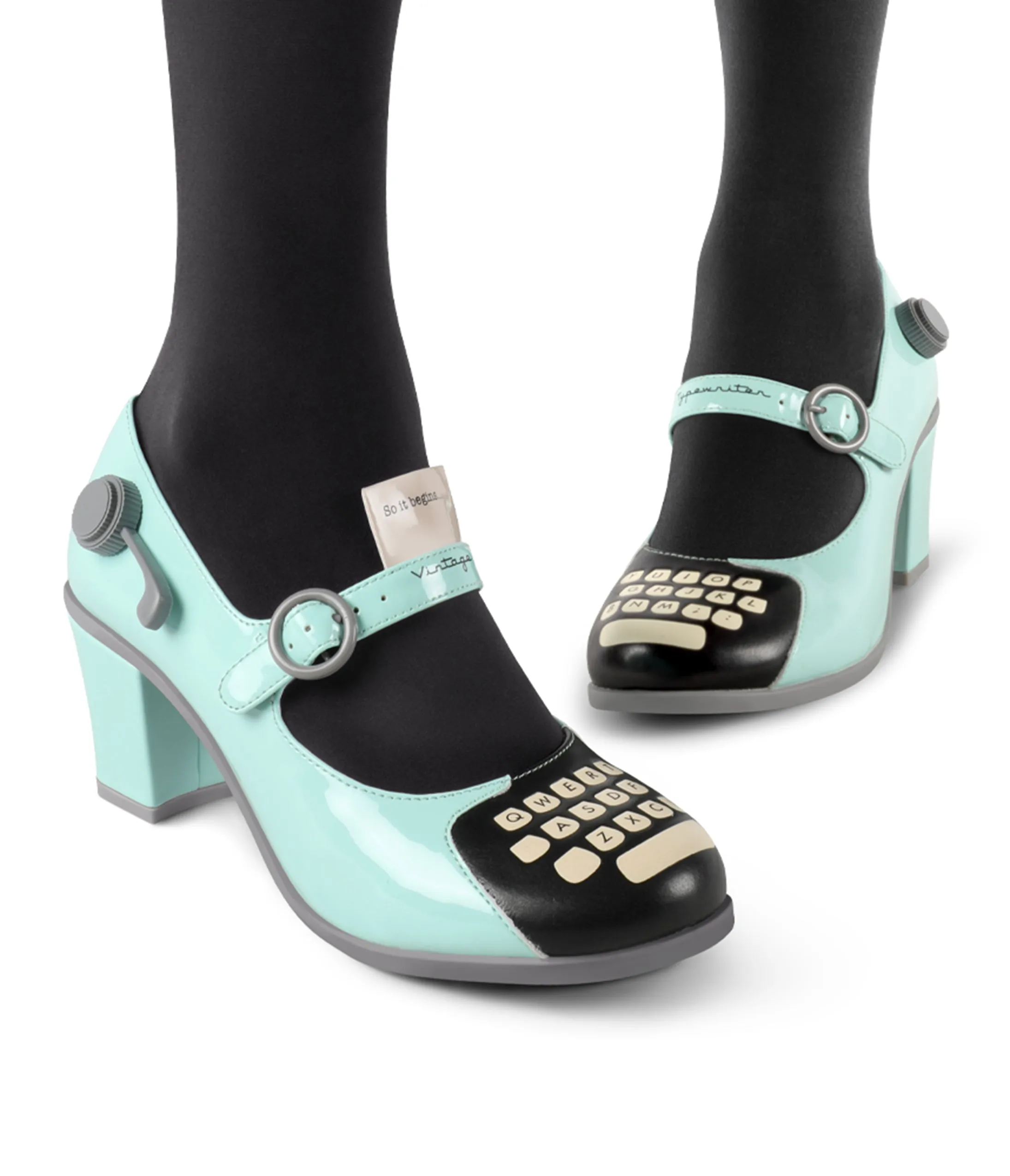 Chocolaticas® Typewriter Mary Jane Pumps sold by Unique Vintage product image thumbnail 5