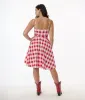 Orchid Bloom Red & White Plaid Picnic Swing Dress sold by Unique Vintage