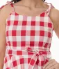 Orchid Bloom Red & White Plaid Picnic Swing Dress sold by Unique Vintage