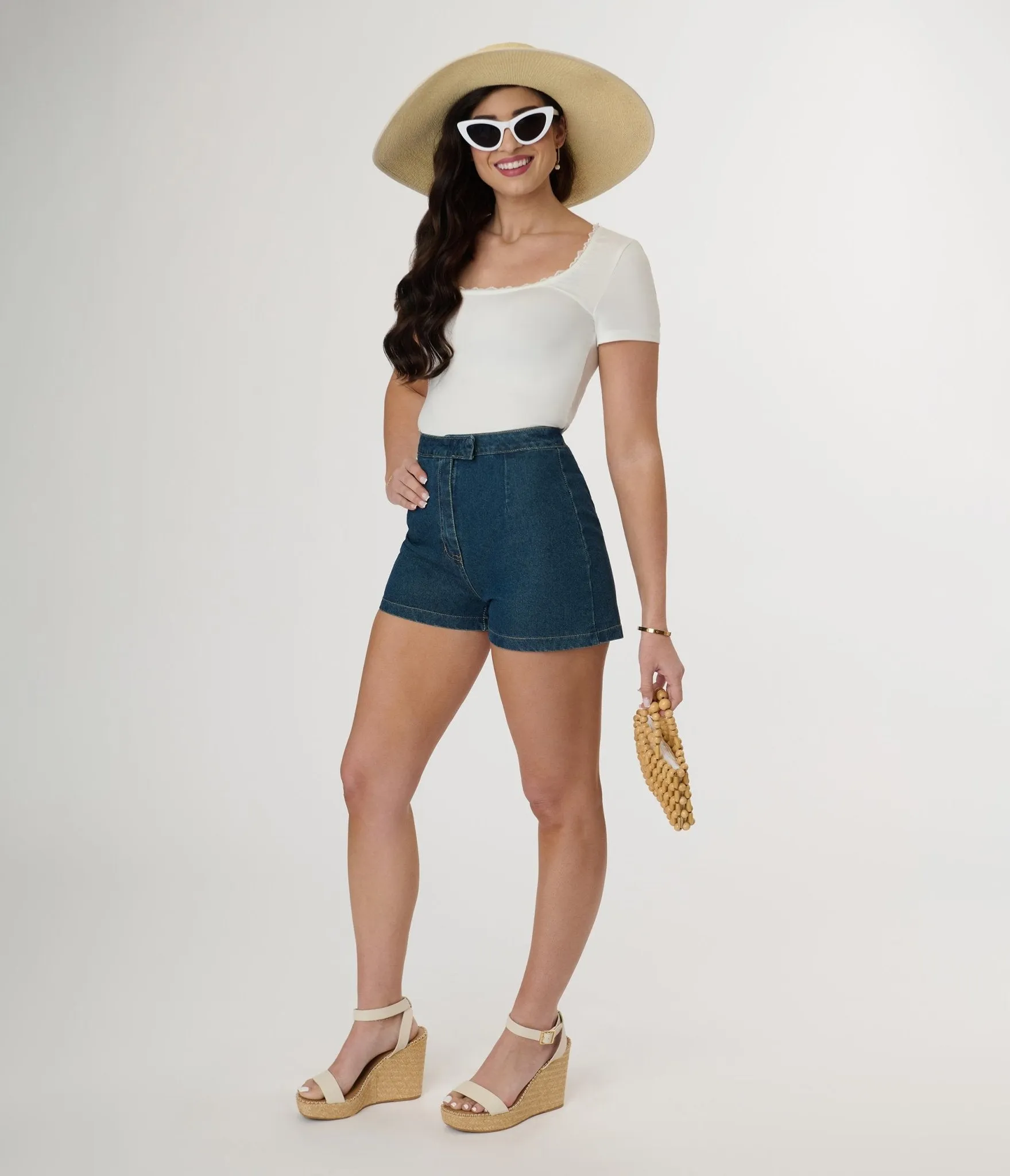 White Lace Crop Top sold by Unique Vintage product image thumbnail 5
