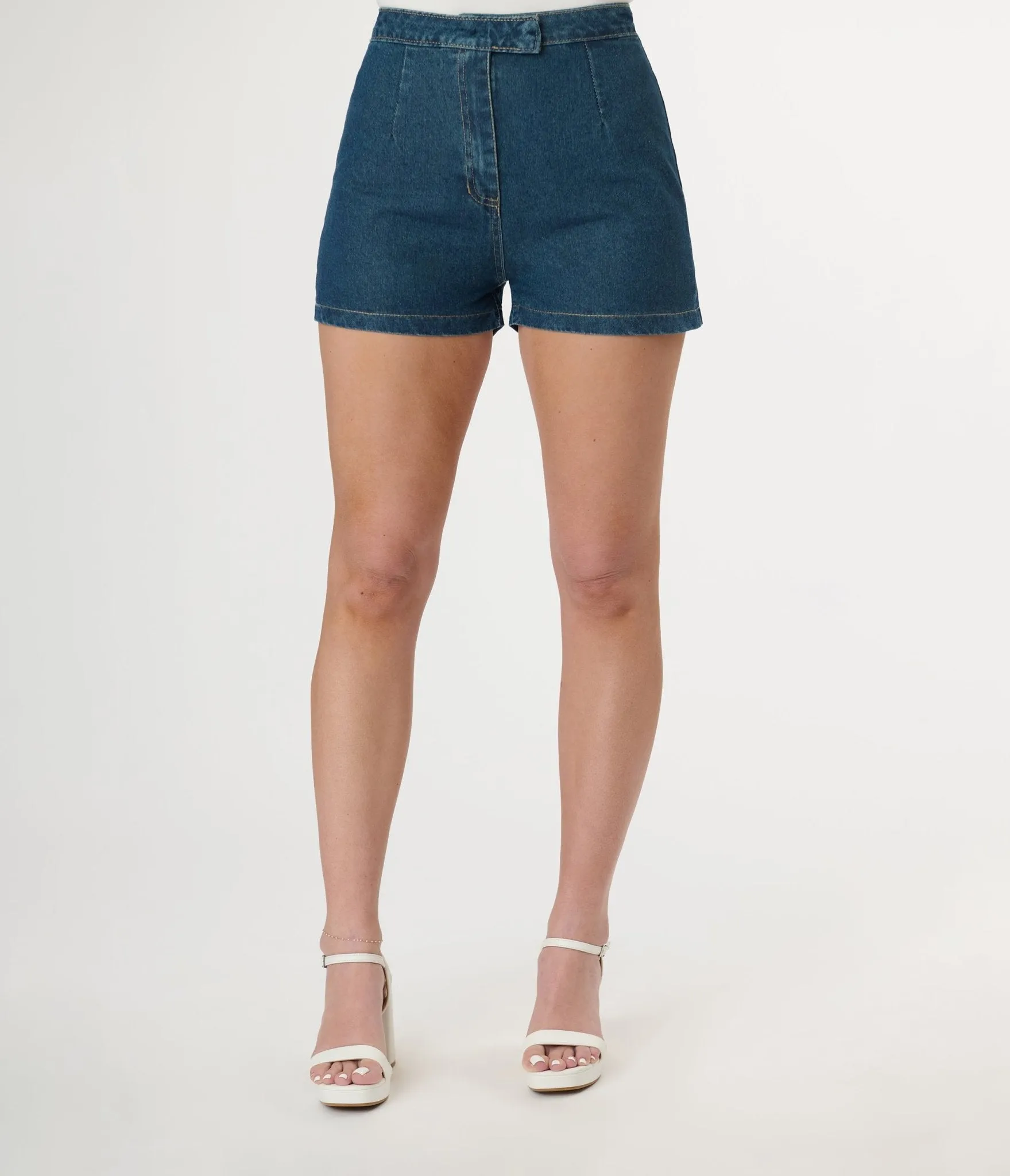 Blue Denim High Rise Shorts sold by Unique Vintage product image thumbnail 2