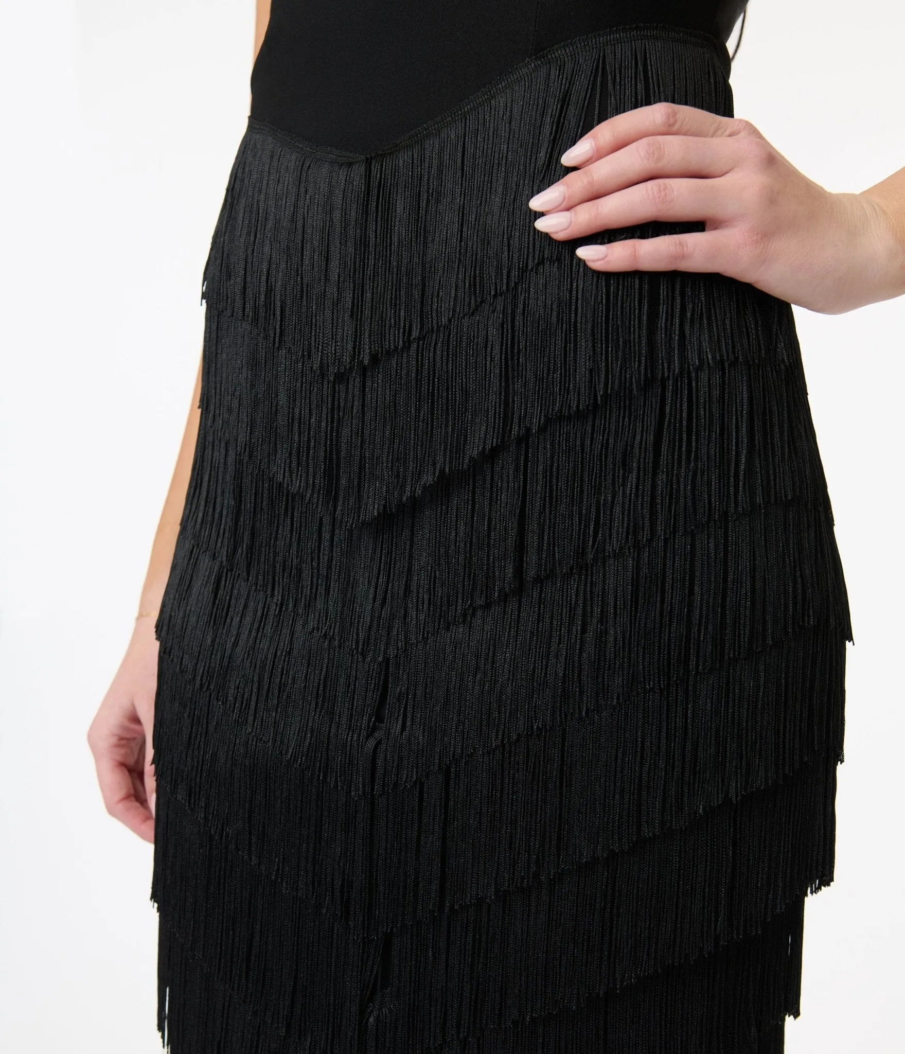 Unique Vintage Black Chevron Fringe Pencil Dress sold by Unique Vintage product image thumbnail 2
