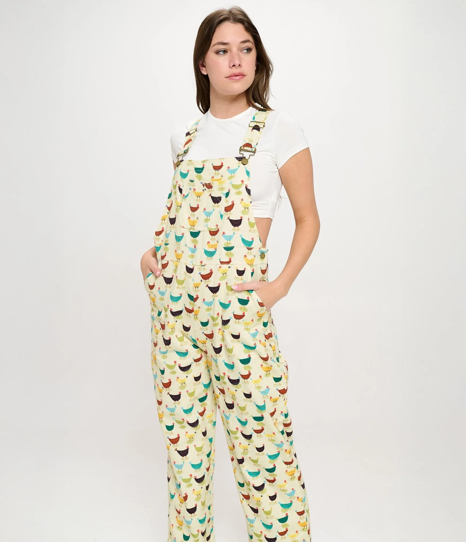 Multicolor Rooster Print Cotton Overalls sold by Unique Vintage product image thumbnail 4
