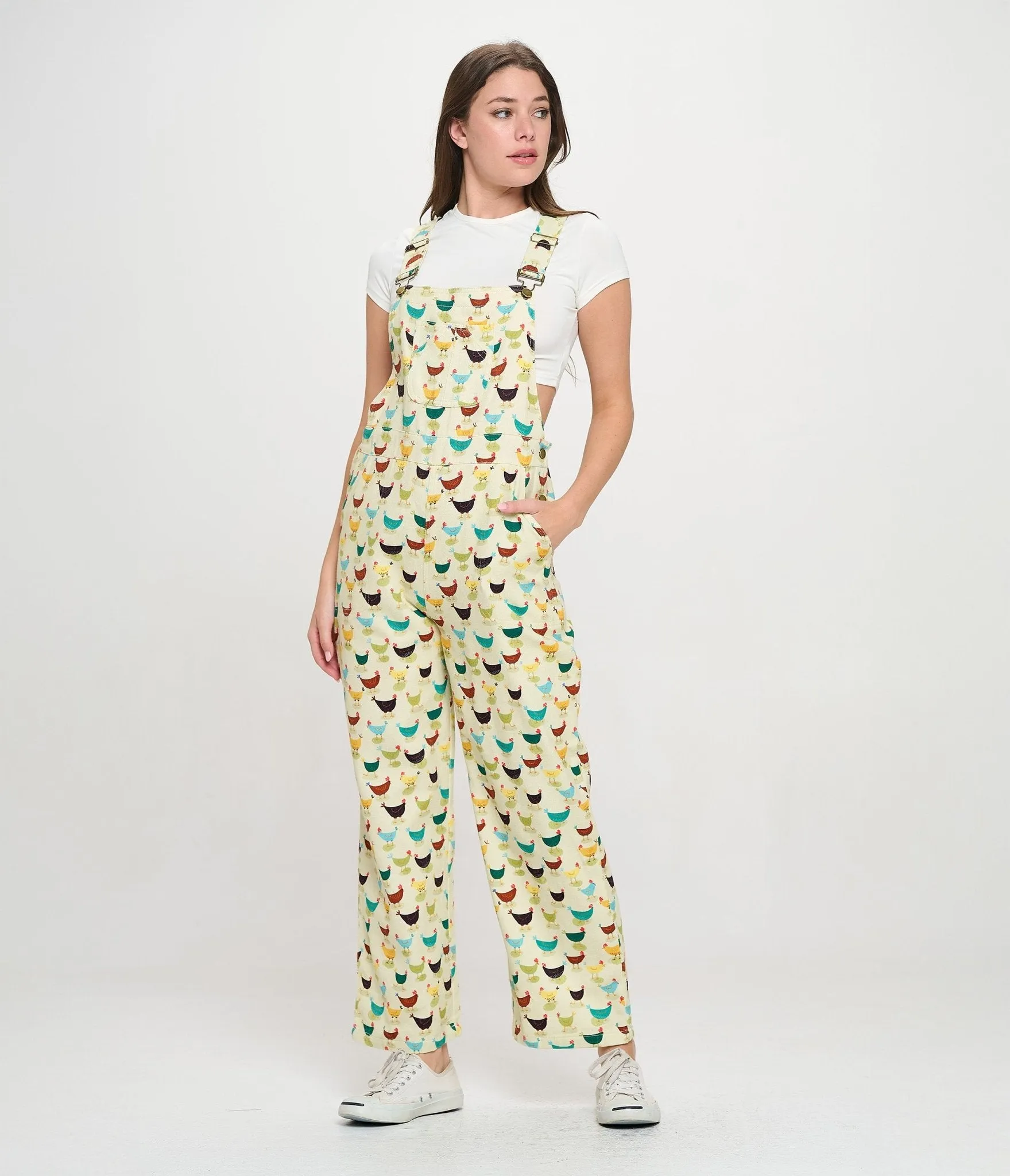 Multicolor Rooster Print Cotton Overalls sold by Unique Vintage product image thumbnail 5
