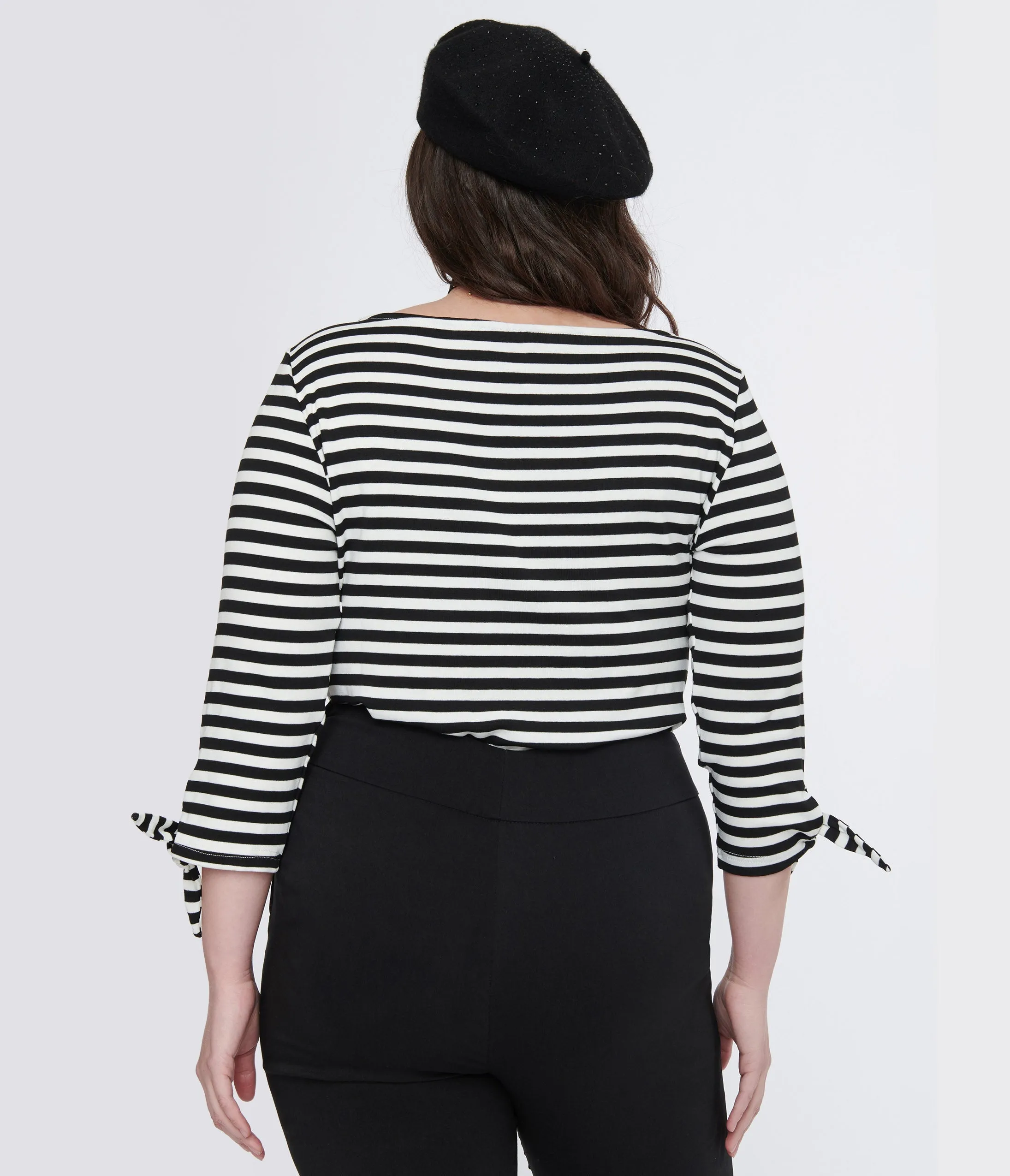 Unique Vintage Plus Size 1950s Black & White Stripe Gracie Top sold by Unique Vintage product image thumbnail 2