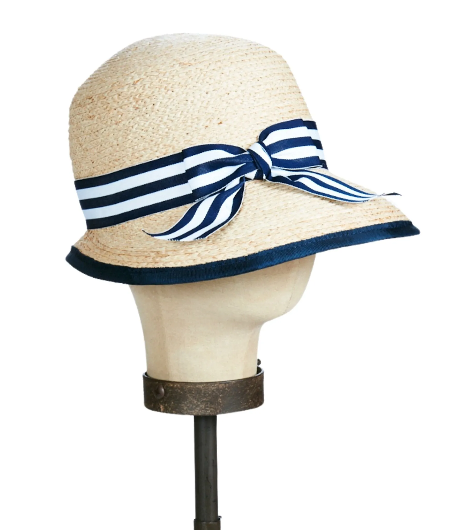 Kathy Jeanne Blue Striped Ribbon Hat sold by Unique Vintage product image thumbnail 2