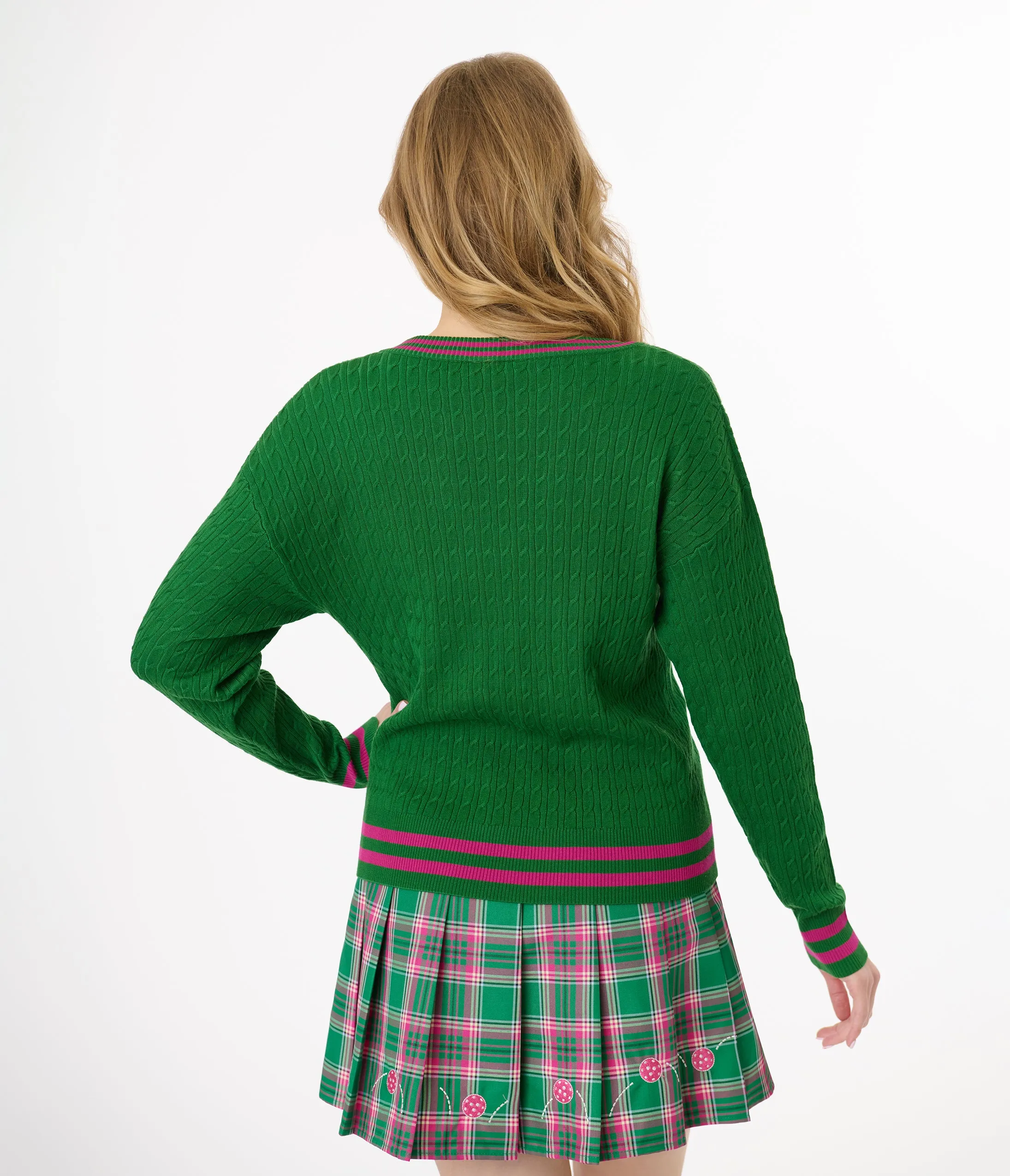 Smak Parlour Pink & Green Pickleball Sweater sold by Unique Vintage product image thumbnail 3