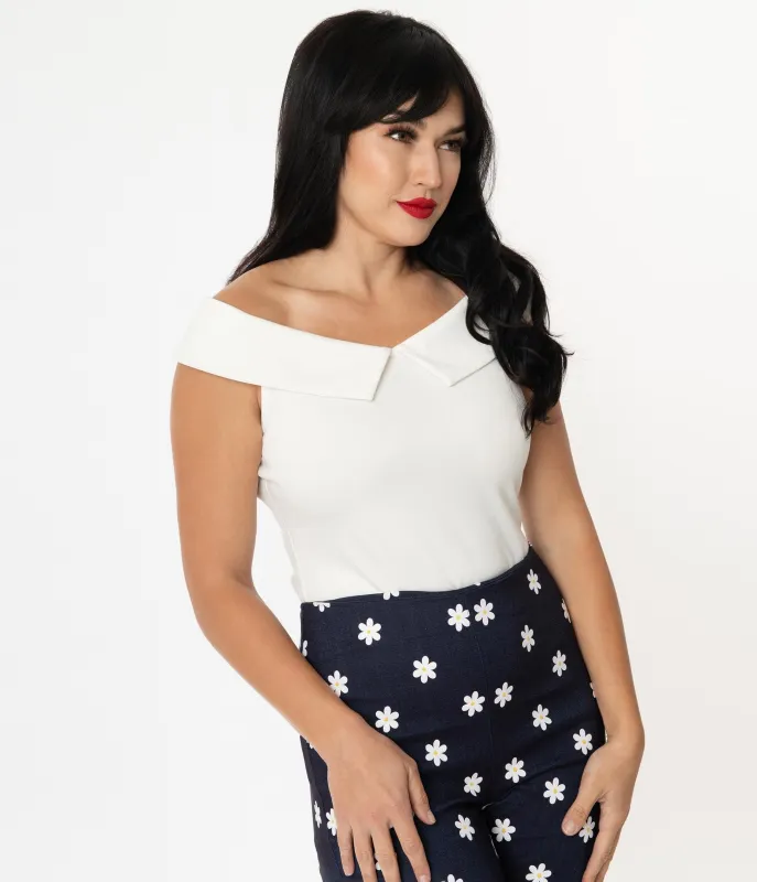 Unique Vintage 1960s White Maraschino Top sold by Unique Vintage