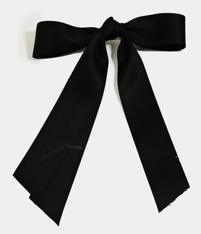 Black Ribbon Bow Hair Clip sold by Unique Vintage