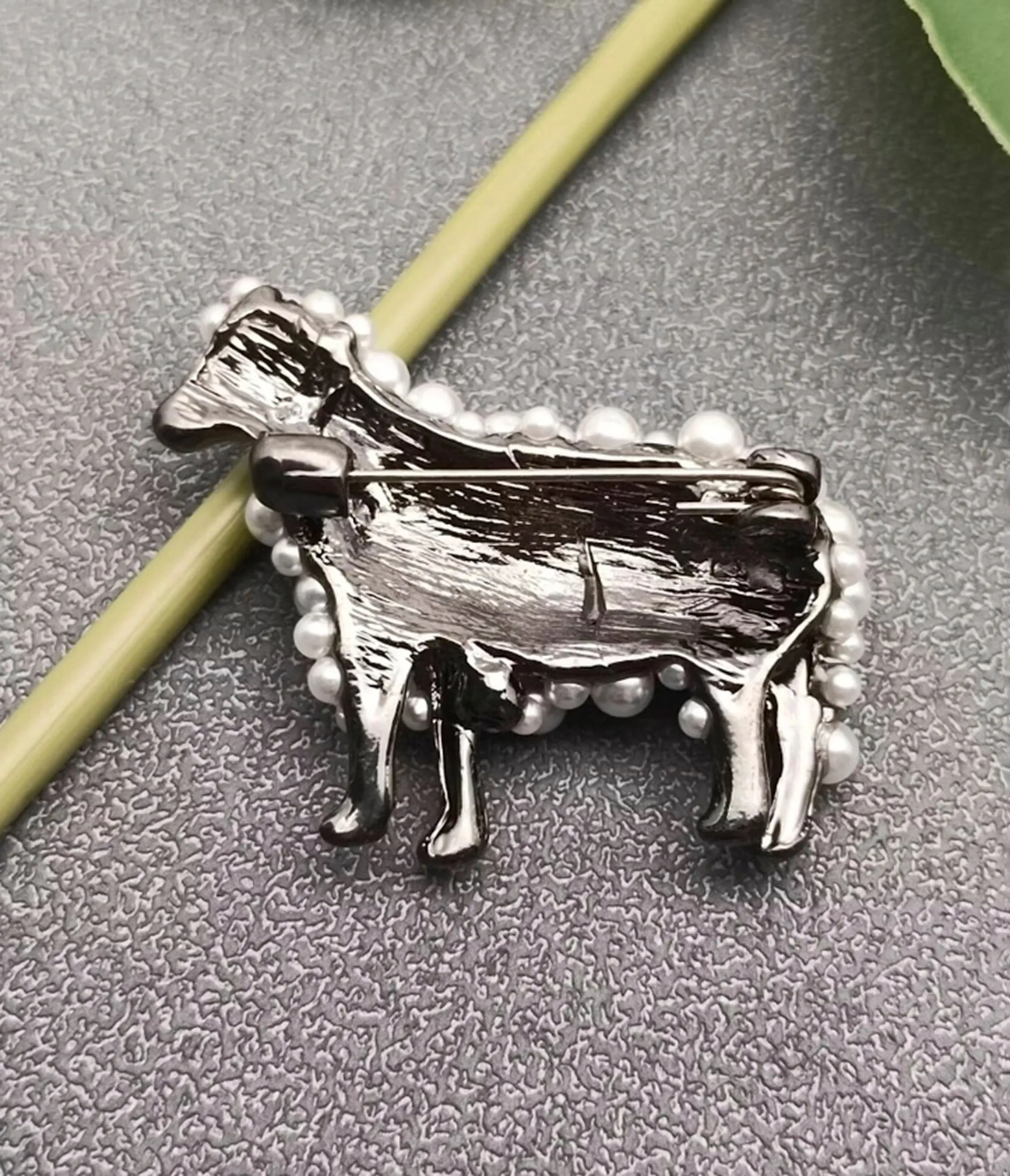 Faux Pearl Sheep Brooch sold by Unique Vintage product image thumbnail 2