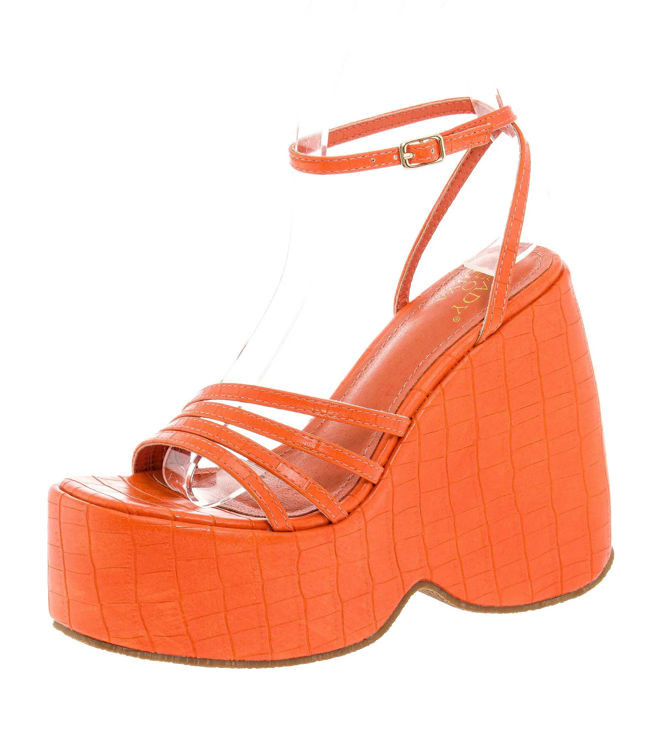 Orange Eira Wedge Platform Sandals sold by Unique Vintage product image thumbnail 2