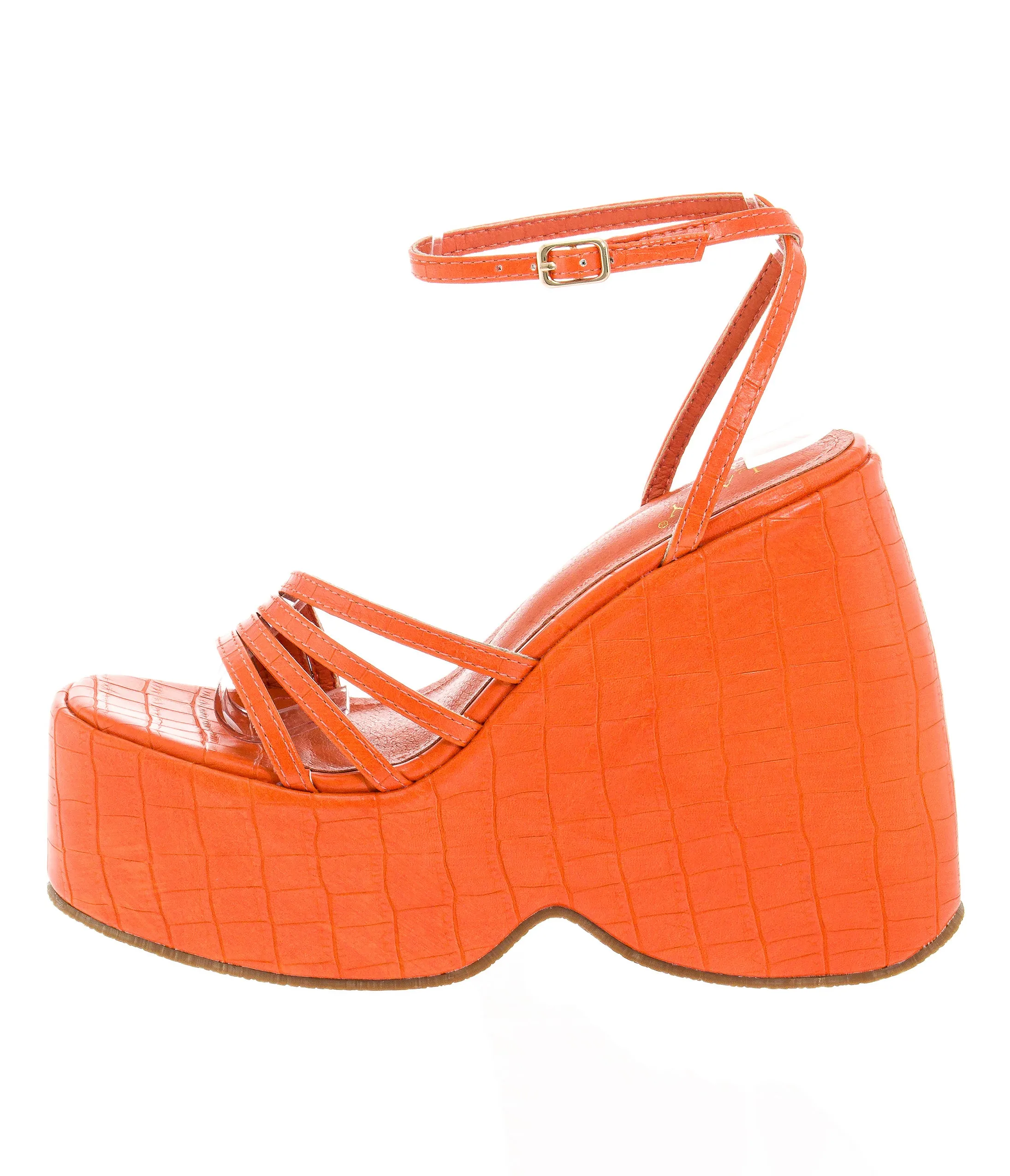 Orange Eira Wedge Platform Sandals sold by Unique Vintage product image thumbnail 3