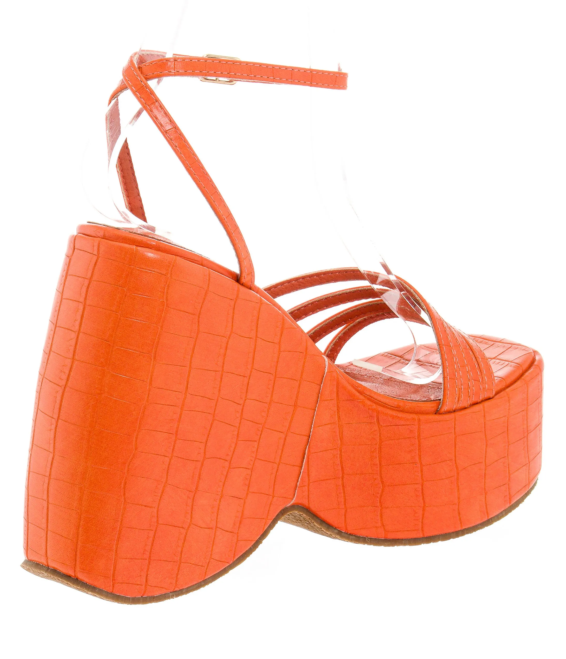 Orange Eira Wedge Platform Sandals sold by Unique Vintage product image thumbnail 4