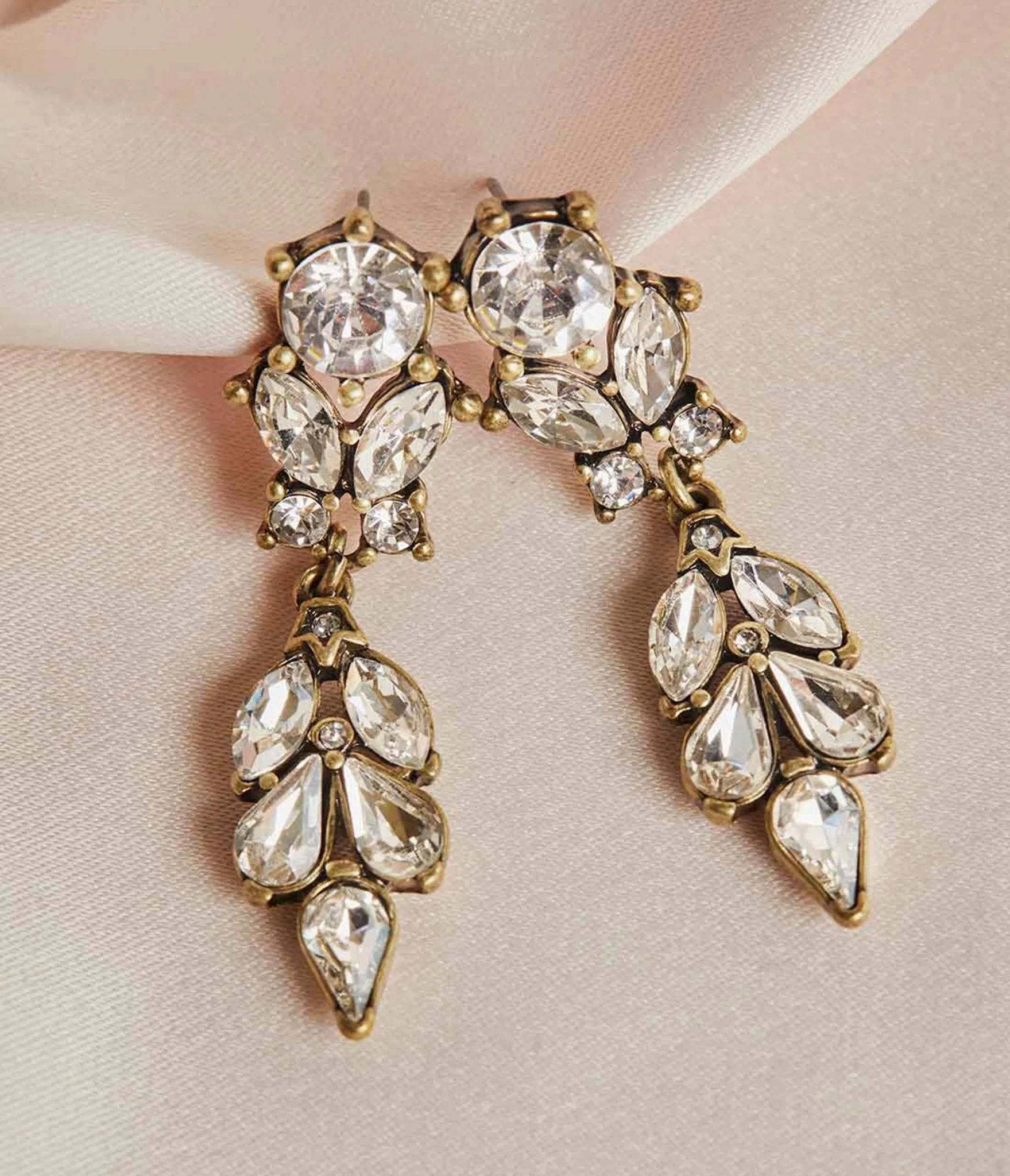 Antique Diamante Crystal Drop Earrings sold by Unique Vintage product image thumbnail 2