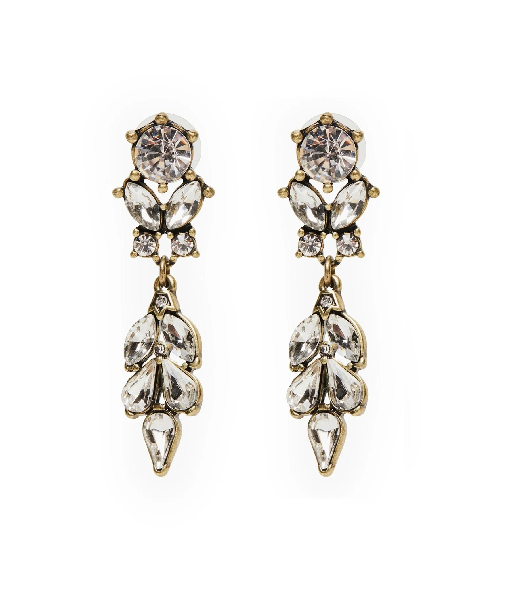 Antique Diamante Crystal Drop Earrings sold by Unique Vintage