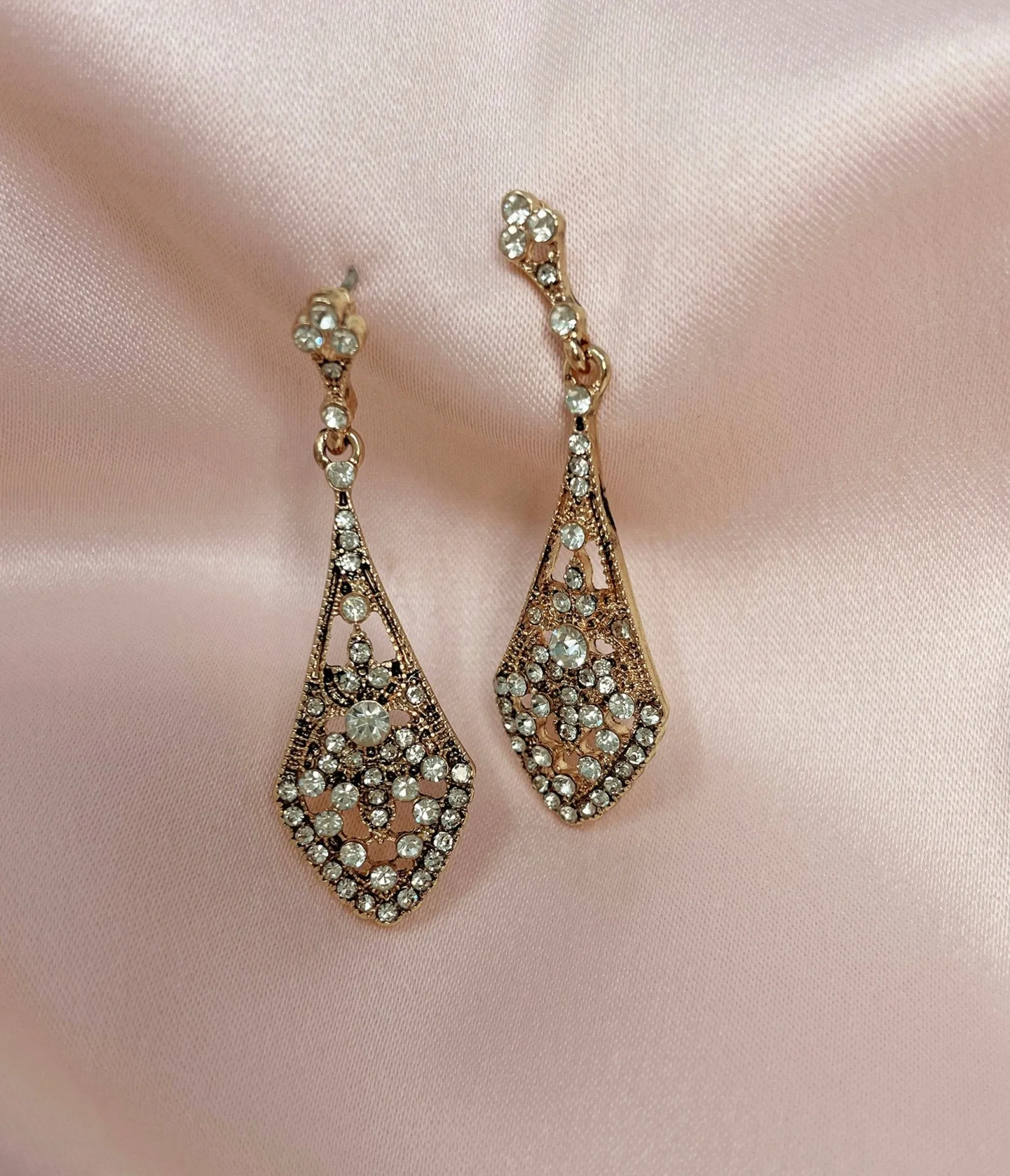 Gold Vintage Art Deco Earrings sold by Unique Vintage product image thumbnail 2