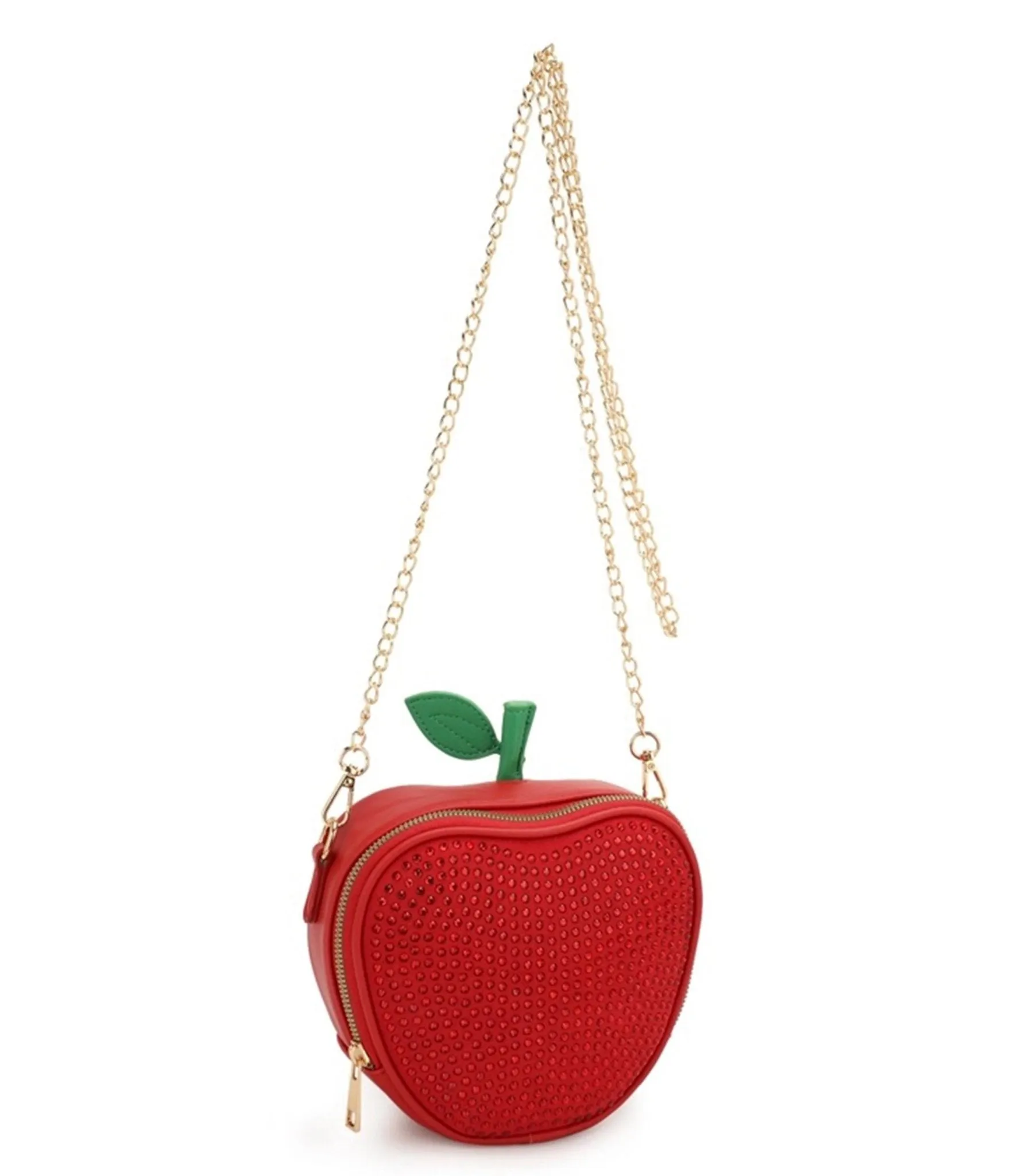 Red Apple Rhinestone Crossbody Bag sold by Unique Vintage