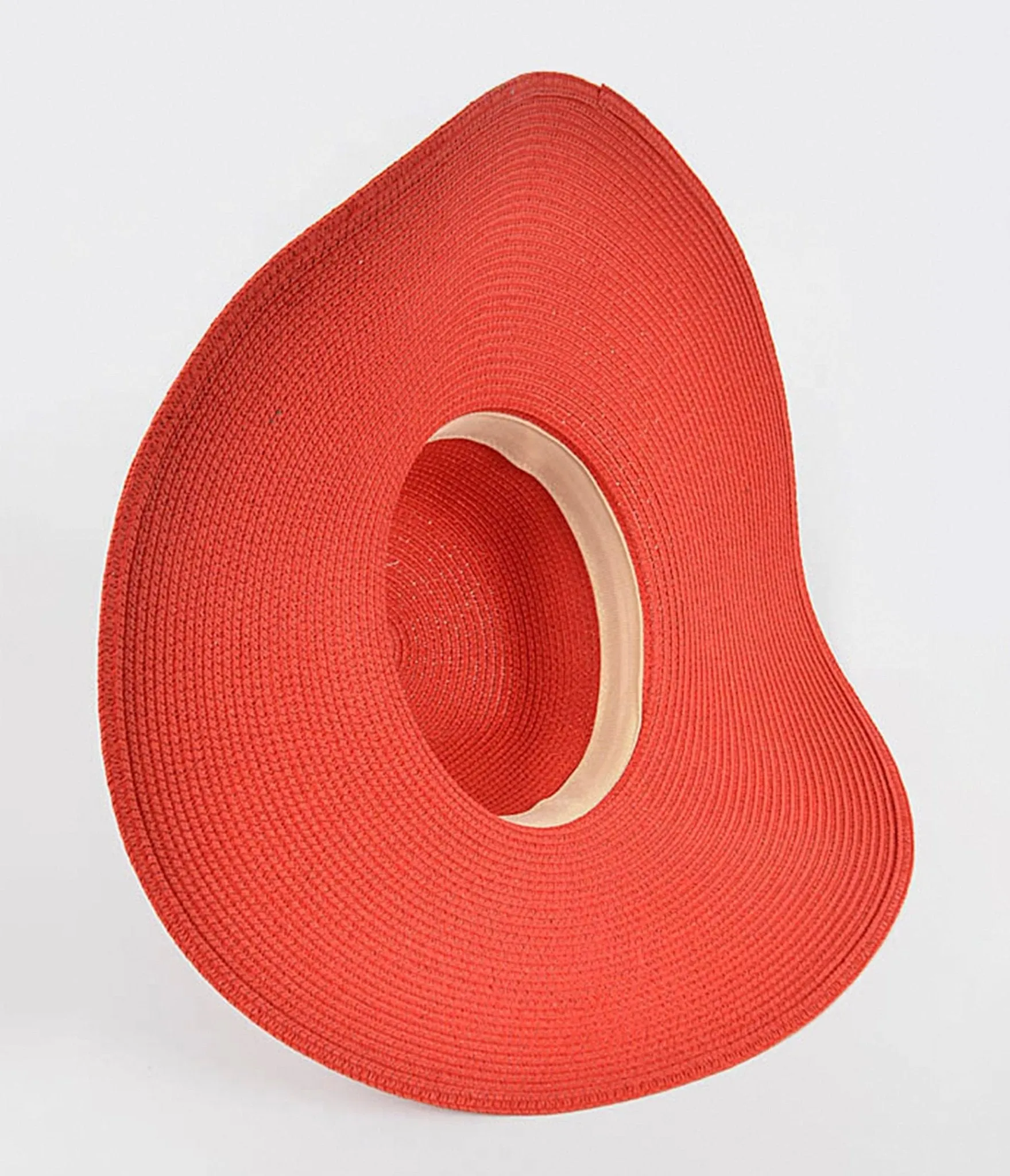 Red Wide Brim Beach Hat sold by Unique Vintage product image thumbnail 4