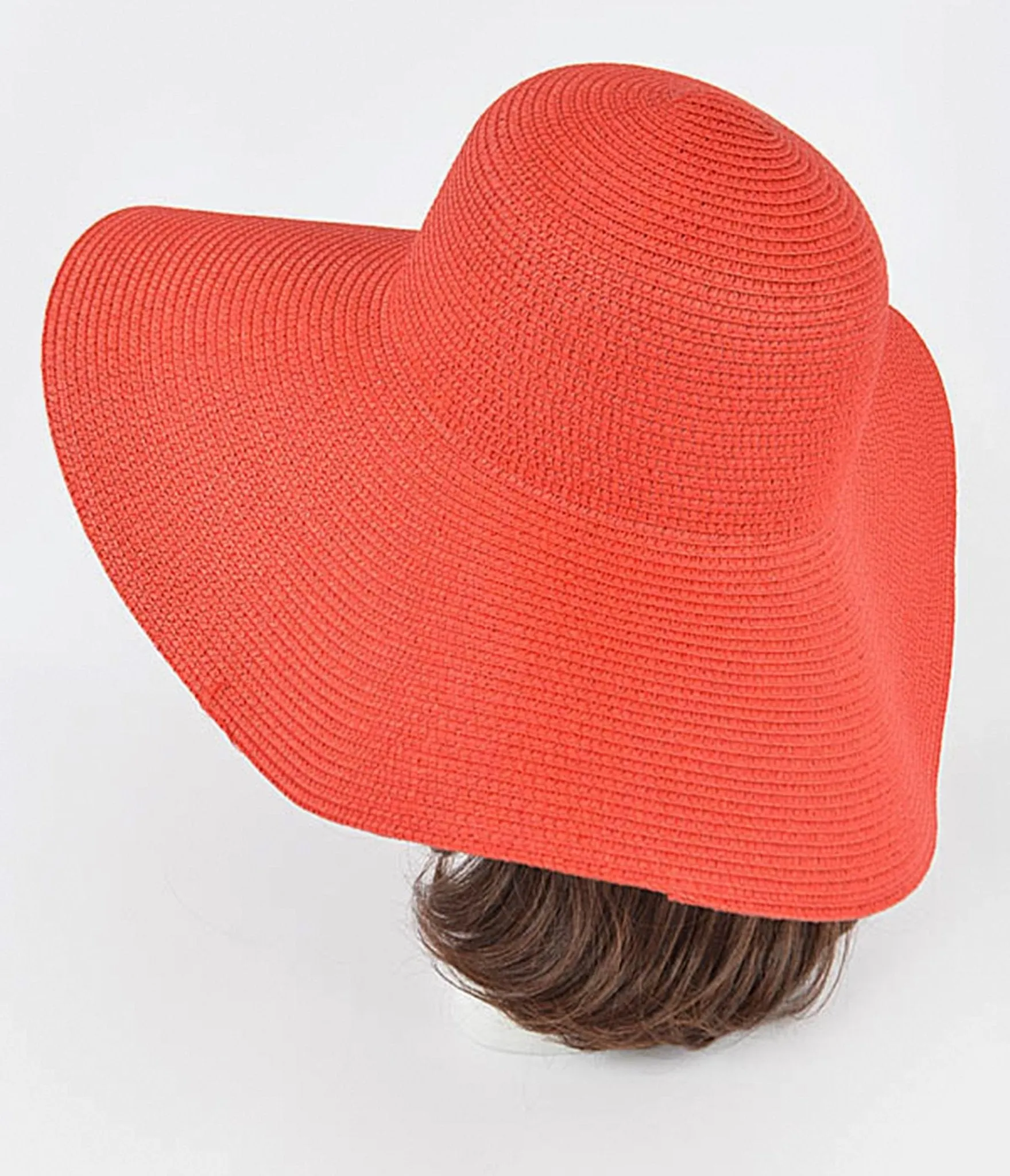 Red Wide Brim Beach Hat sold by Unique Vintage product image thumbnail 2