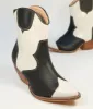 Black & White Leatherette Cowboy Boots sold by Unique Vintage