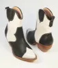 Black & White Leatherette Cowboy Boots sold by Unique Vintage