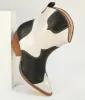 Black & White Leatherette Cowboy Boots sold by Unique Vintage