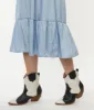 Black & White Leatherette Cowboy Boots sold by Unique Vintage