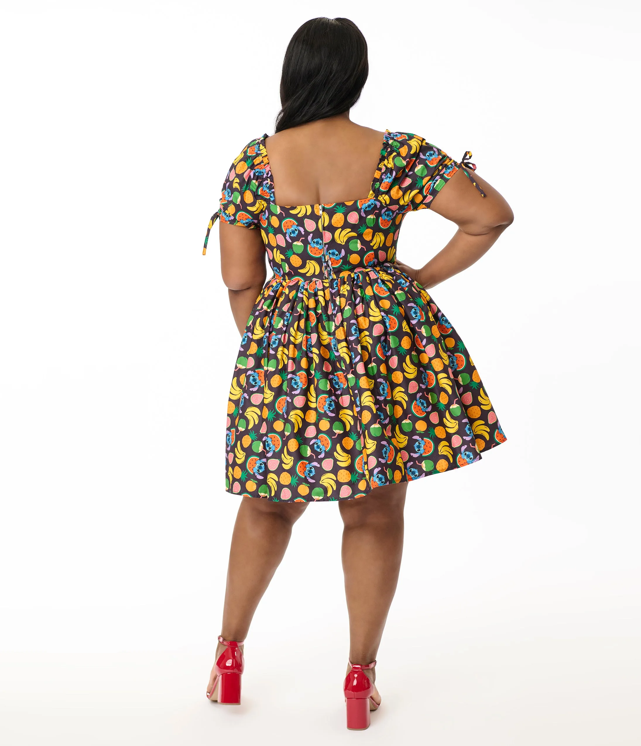 Disney's Lilo & Stitch Collection by Unique Vintage Plus Size Stitch & Fruit Print Swing Dress sold by Unique Vintage product image thumbnail 3