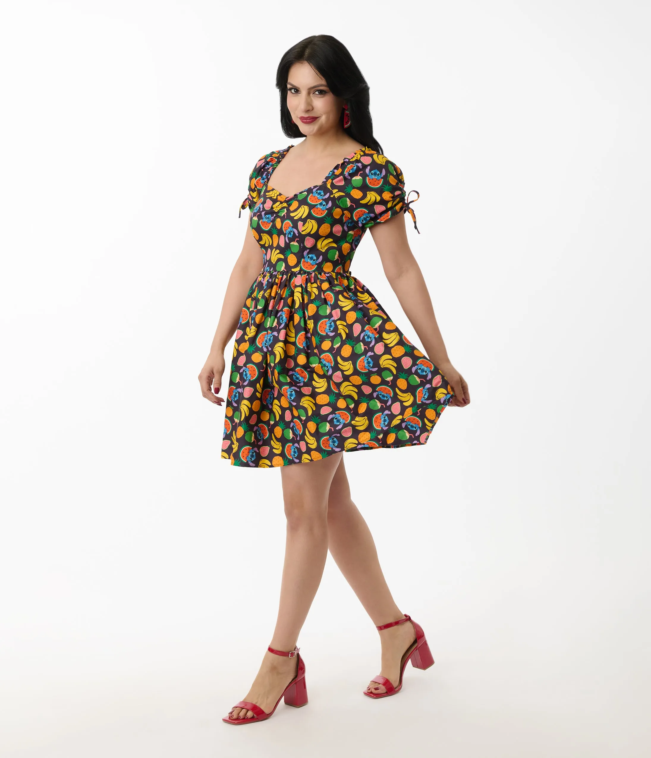 Disney's Lilo & Stitch collection by Unique Vintage Stitch & Fruit Print Swing Dress sold by Unique Vintage