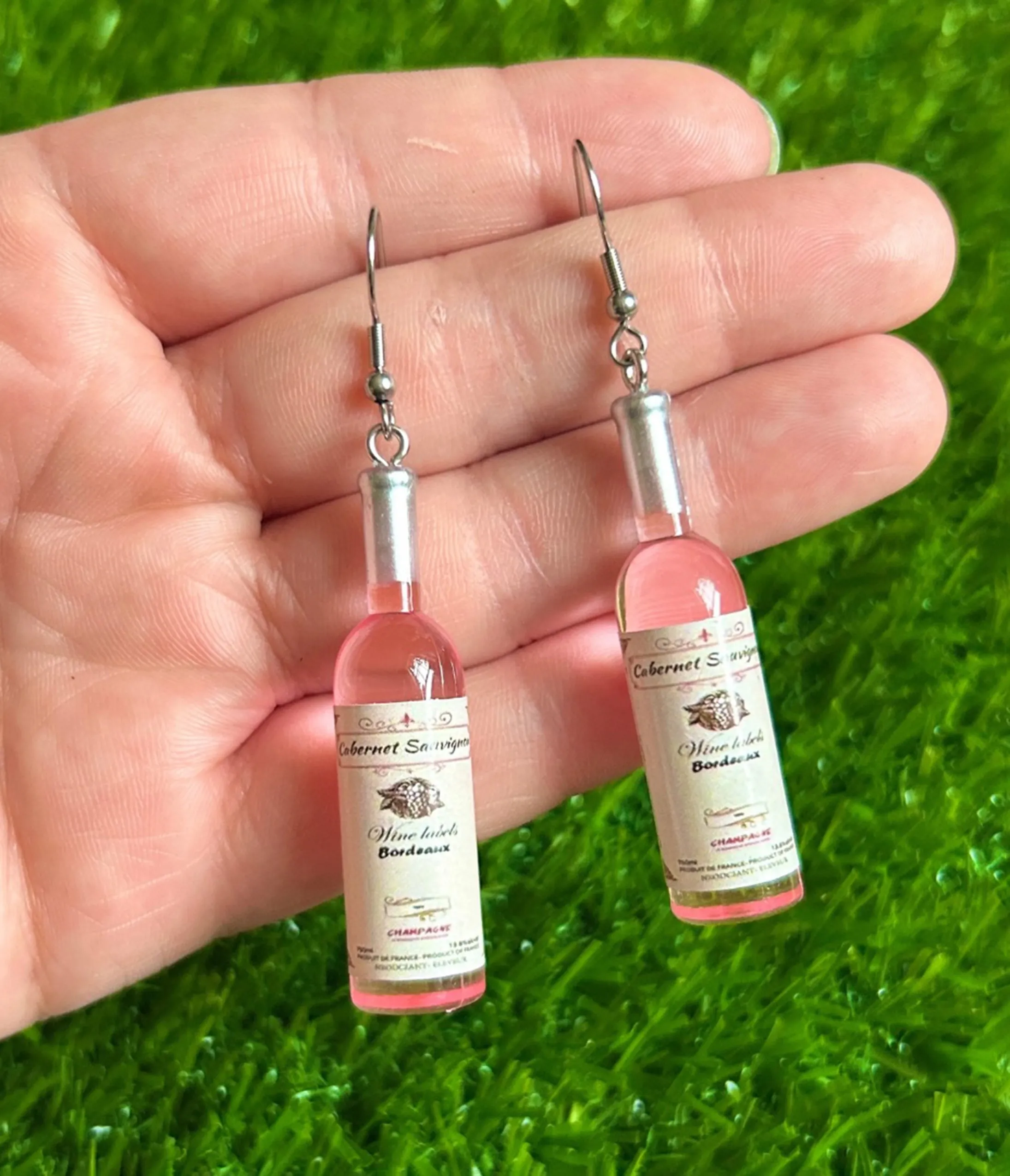 Bottle Of Wine Earrings sold by Unique Vintage