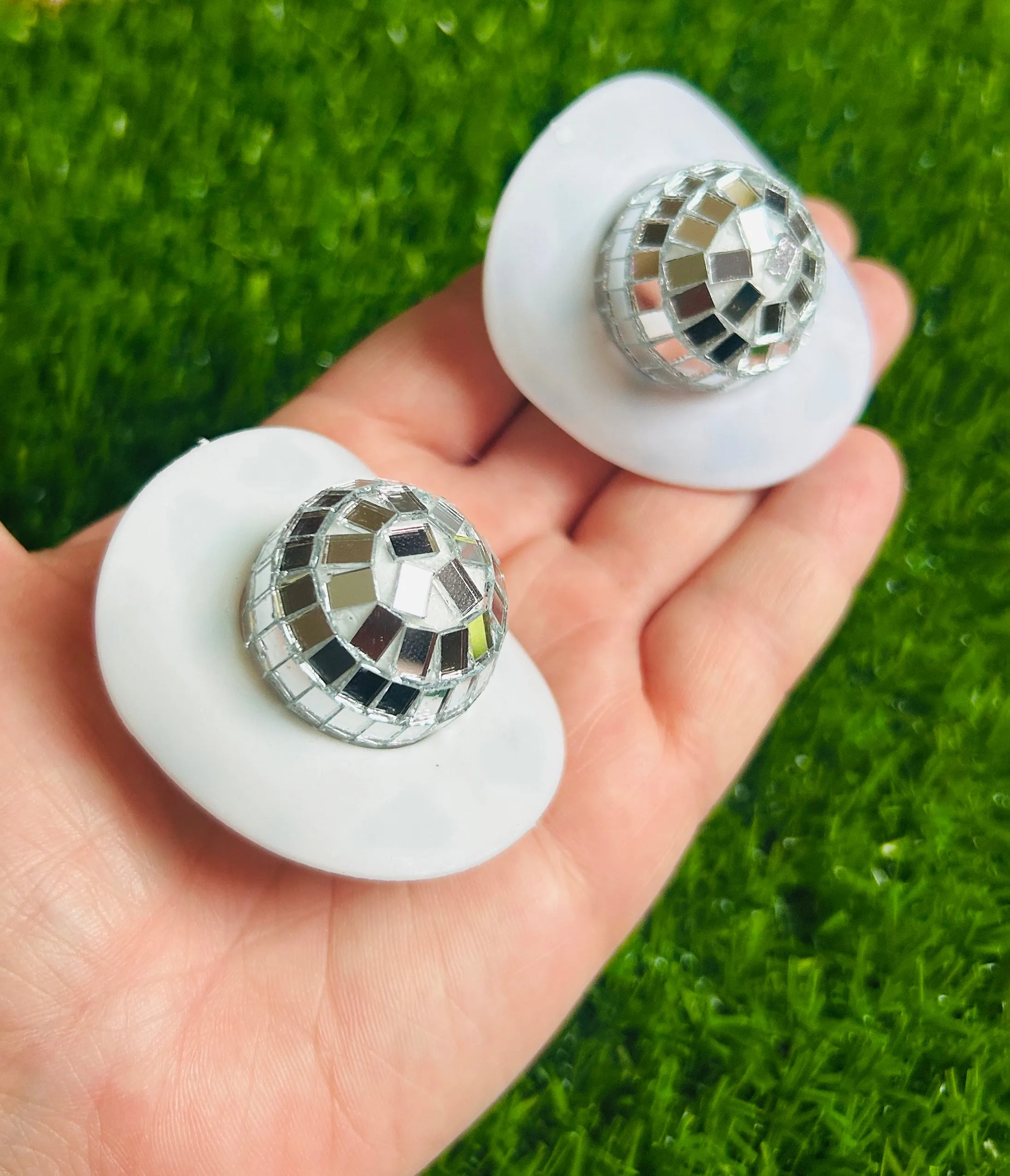 Cow Print Cowboy Hat Disco Ball Earrings sold by Unique Vintage product image thumbnail 3