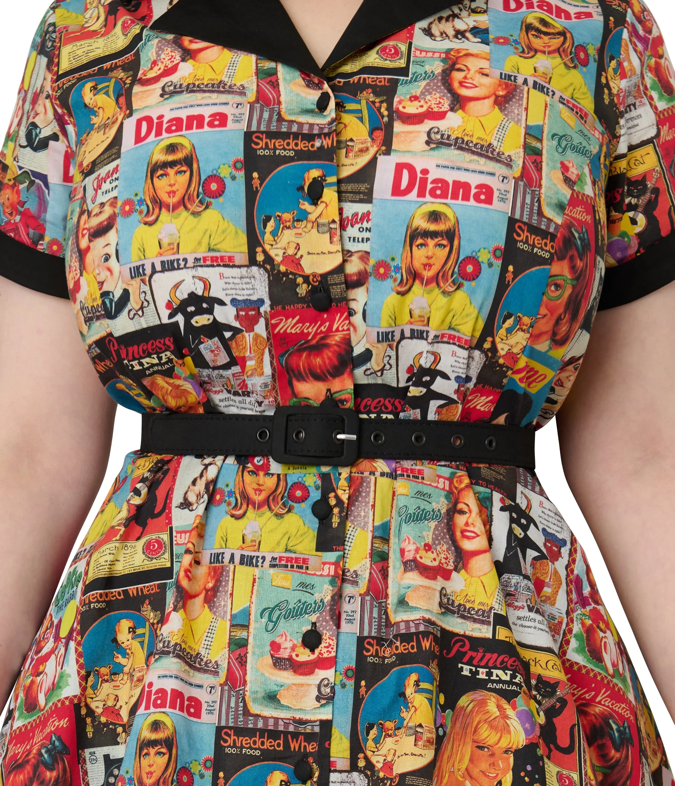 Unique Vintage Plus Size Magazine Print Alexis Swing Dress sold by Unique Vintage product image thumbnail 2