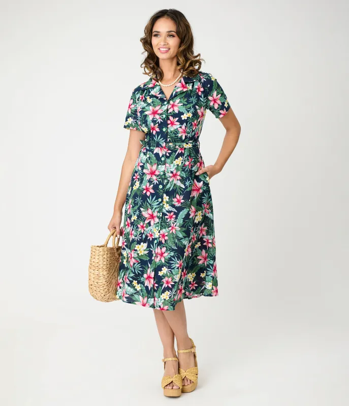 Royal Monk Tropical Print Kate Swing Dress sold by Unique Vintage