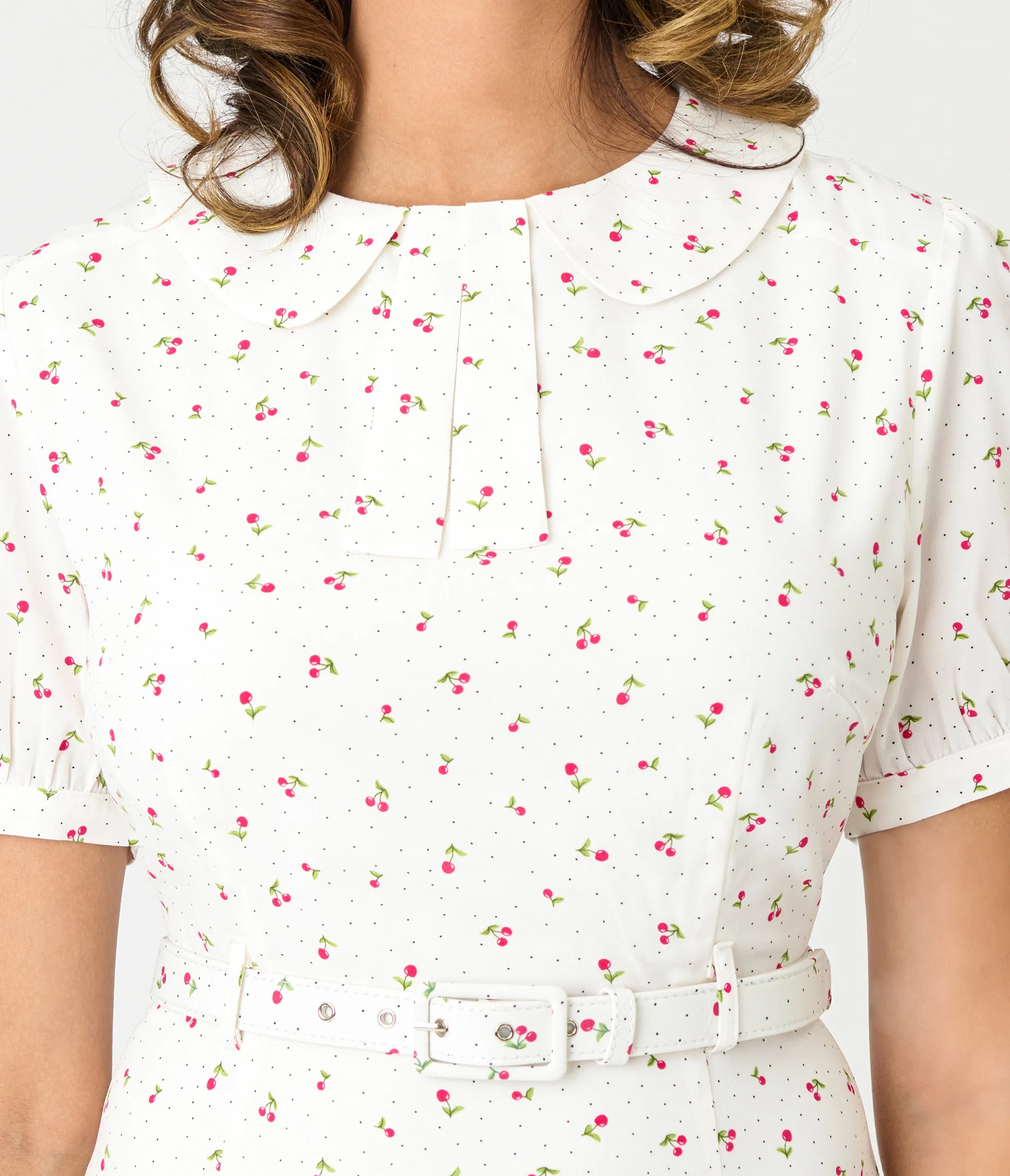 Royal Monk White Cherry Lucille Midi Dress sold by Unique Vintage product image thumbnail 2