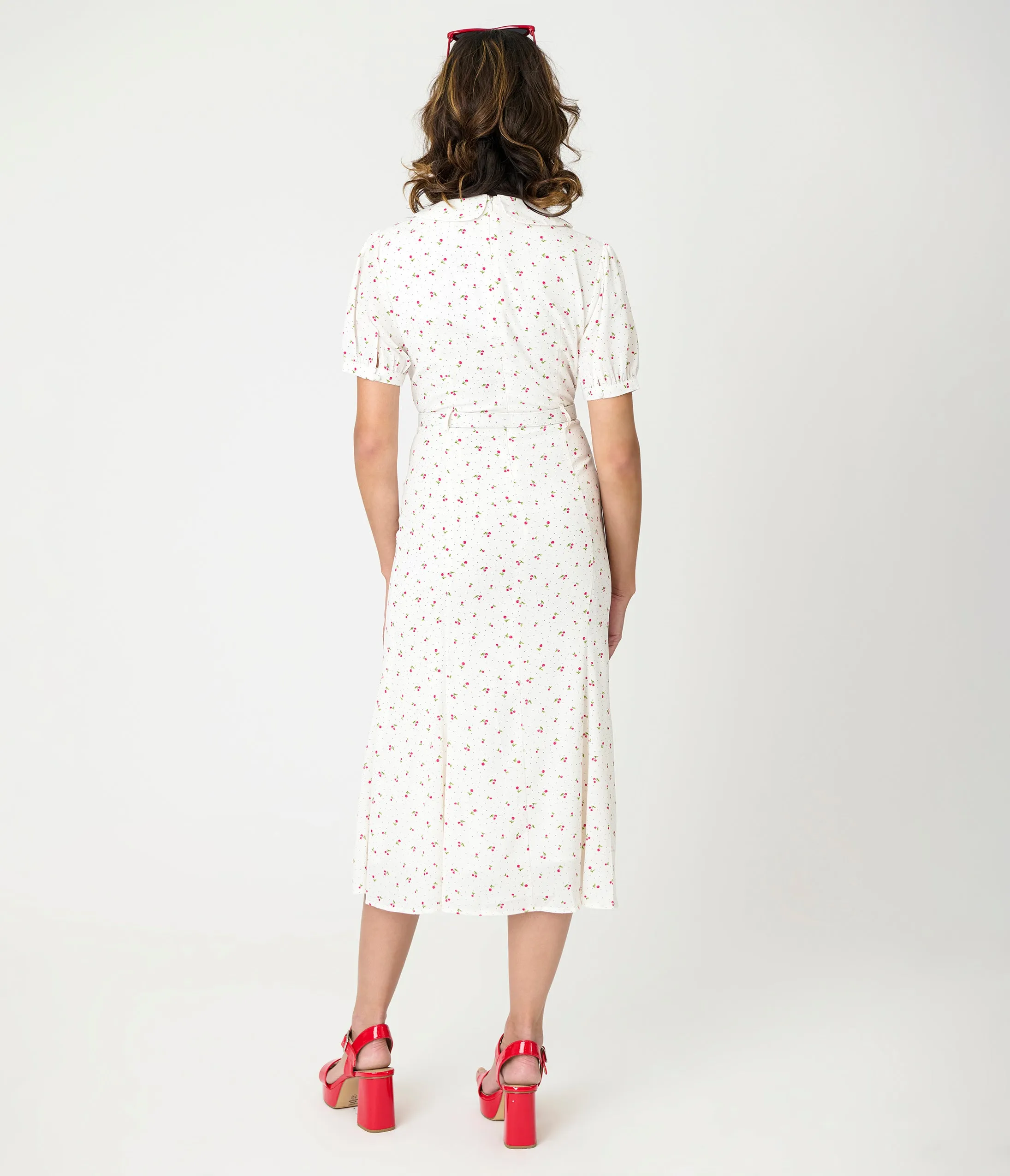 Royal Monk White Cherry Lucille Midi Dress sold by Unique Vintage product image thumbnail 3