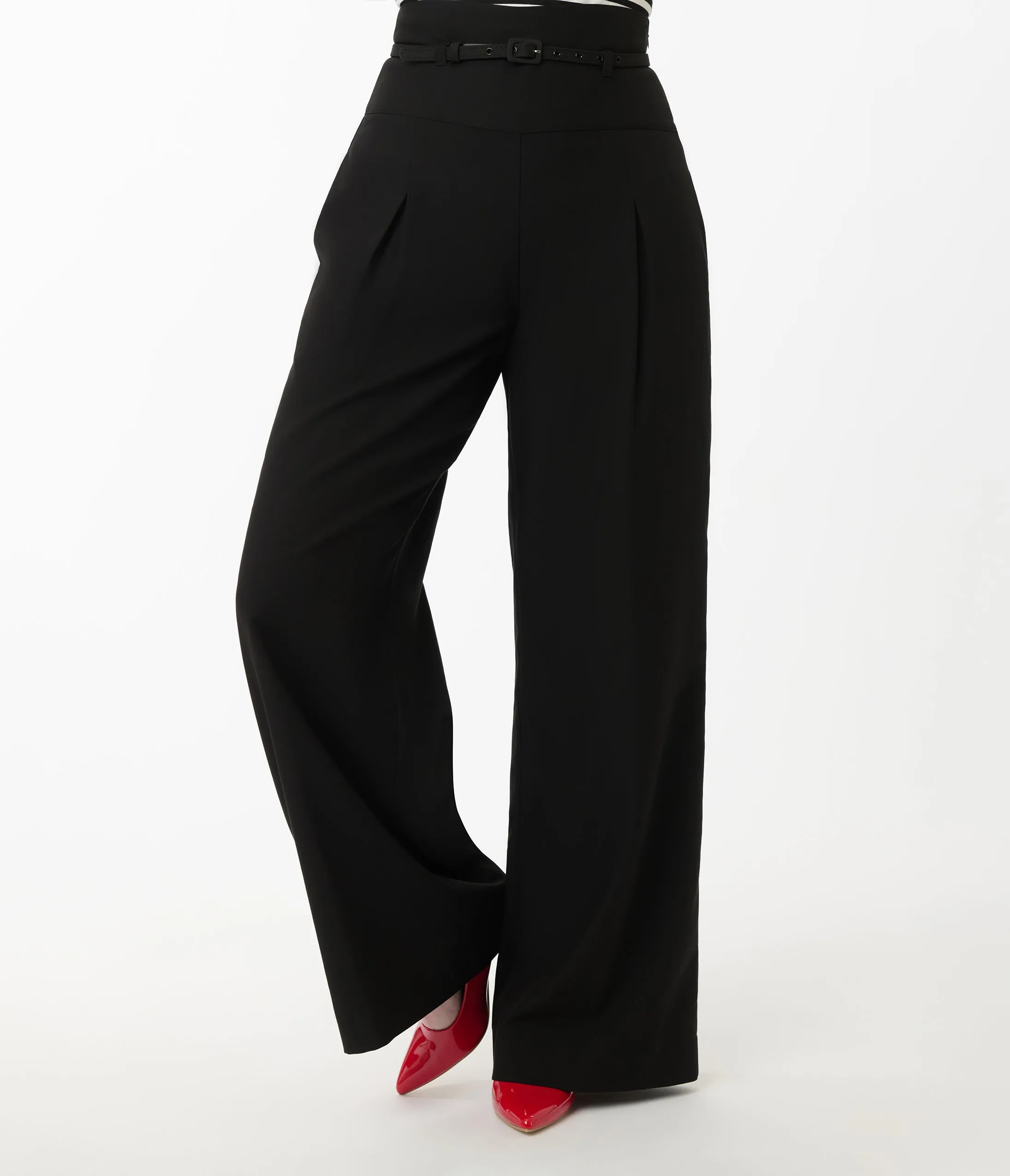 Unique Vintage Black Wide Leg Pleated Pants sold by Unique Vintage product image thumbnail 2