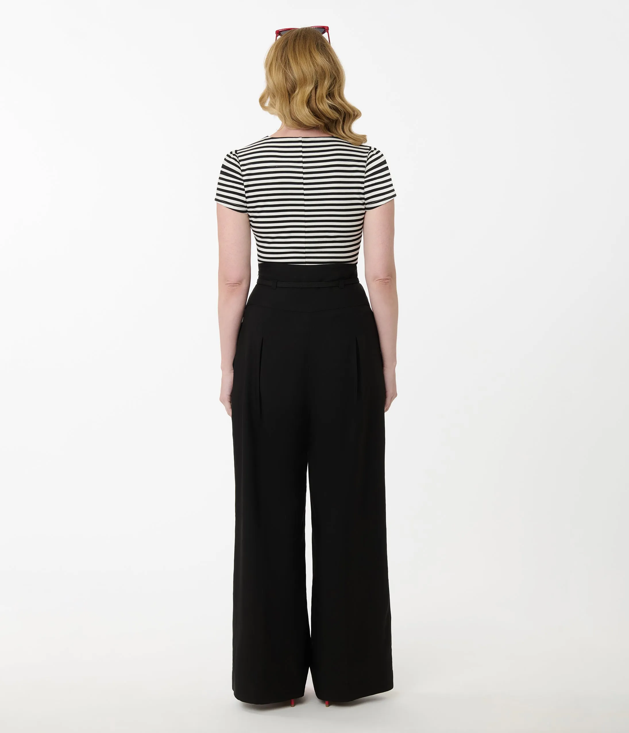 Unique Vintage Black Wide Leg Pleated Pants sold by Unique Vintage product image thumbnail 3