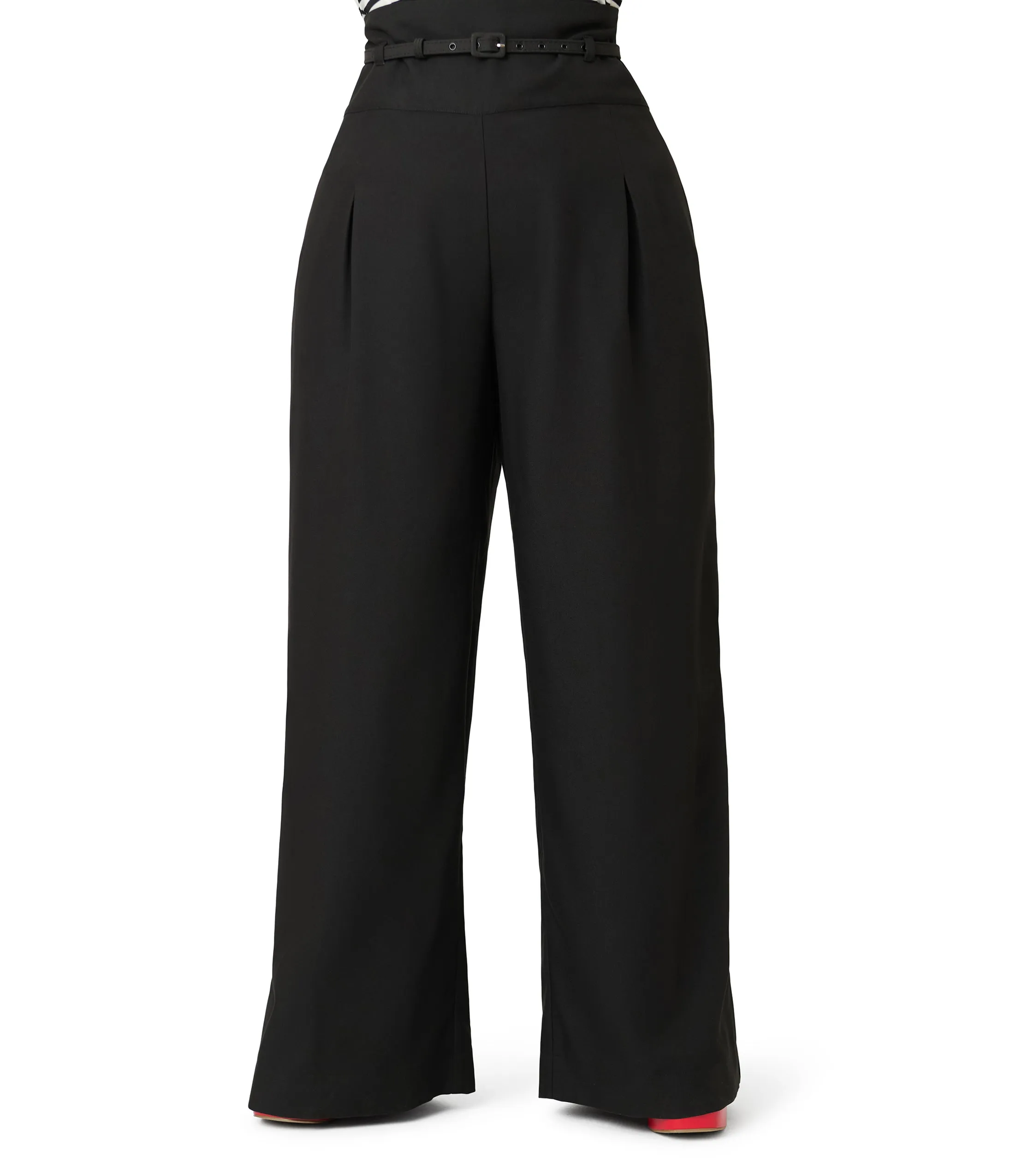 Unique Vintage Plus Size Black Wide Leg Pleated Pants sold by Unique Vintage product image thumbnail 2